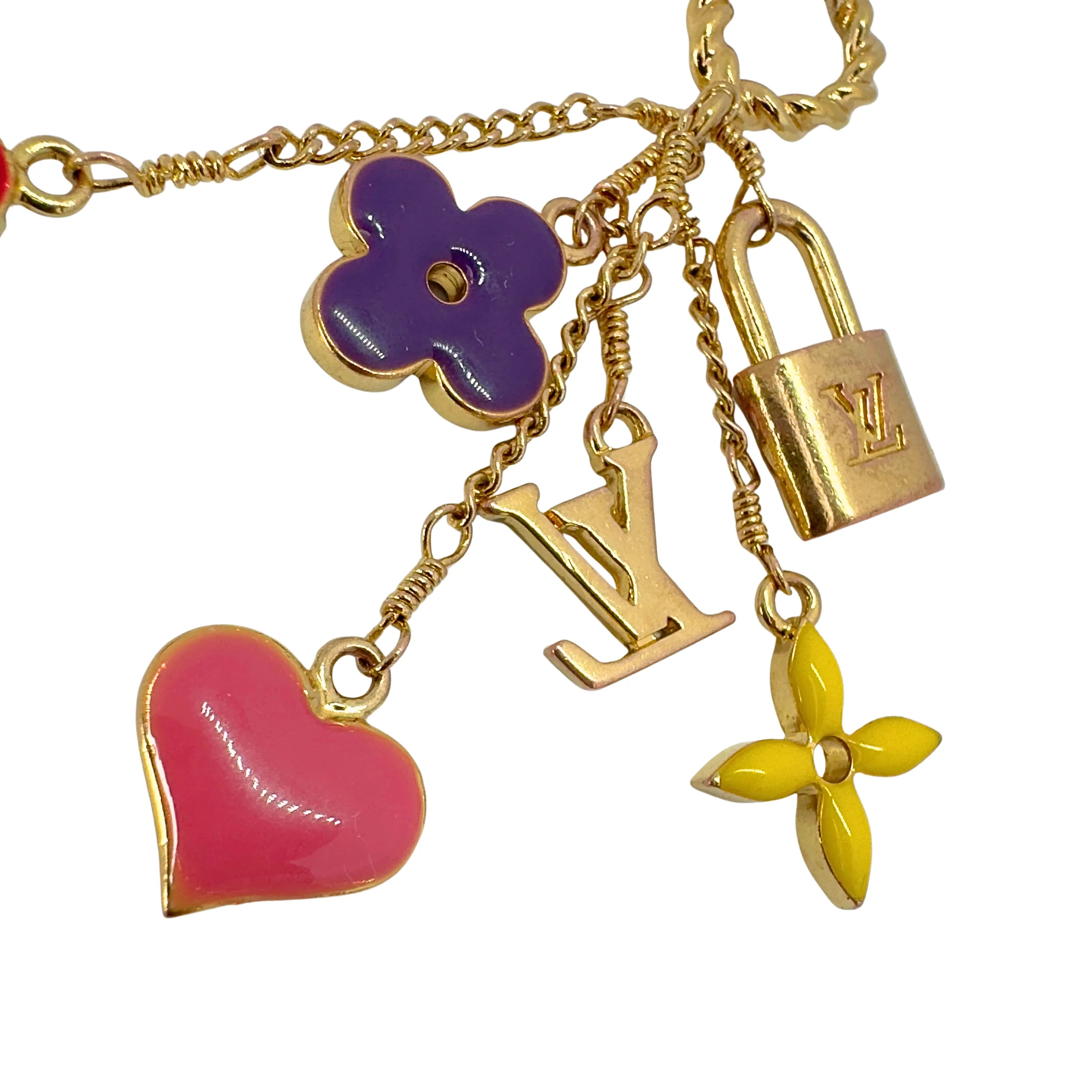 Louis Vuitton Flower, Heart & Lock Bag Charm - Lost Designer