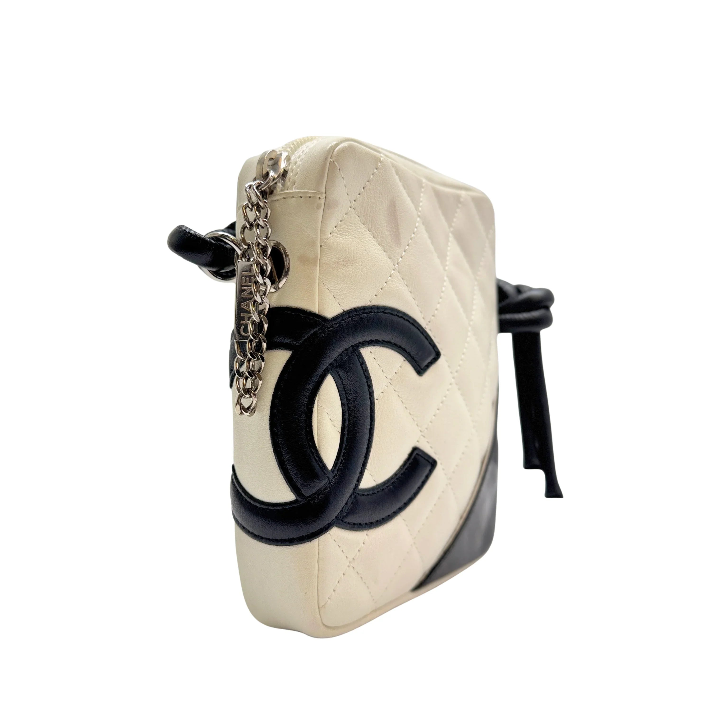 Chanel Quilted Cambon Small Messenger Bag White - Lost Designer