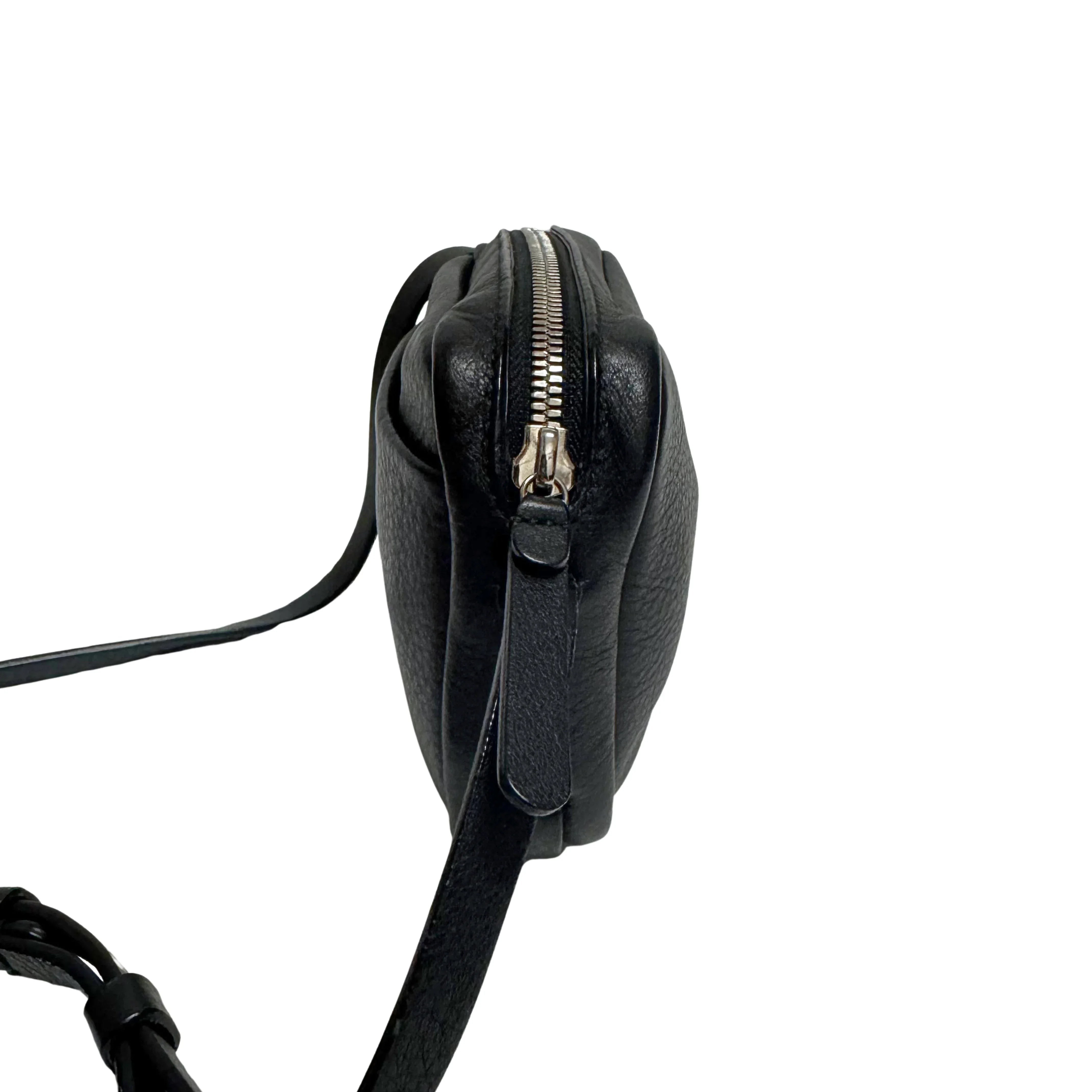 BALENCIAGA Calfskin Logo Everyday Camera Bag /Black