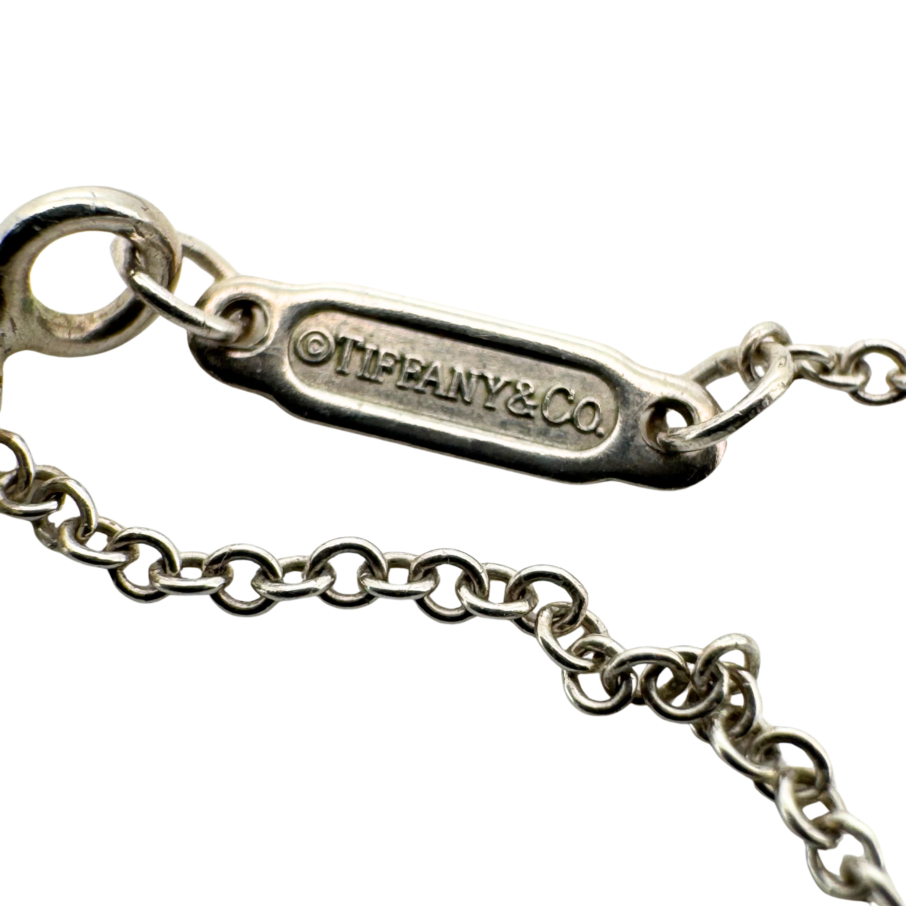 Tiffany & Co Blue Double Heart Tag Pendant Mini Necklace Silver 925