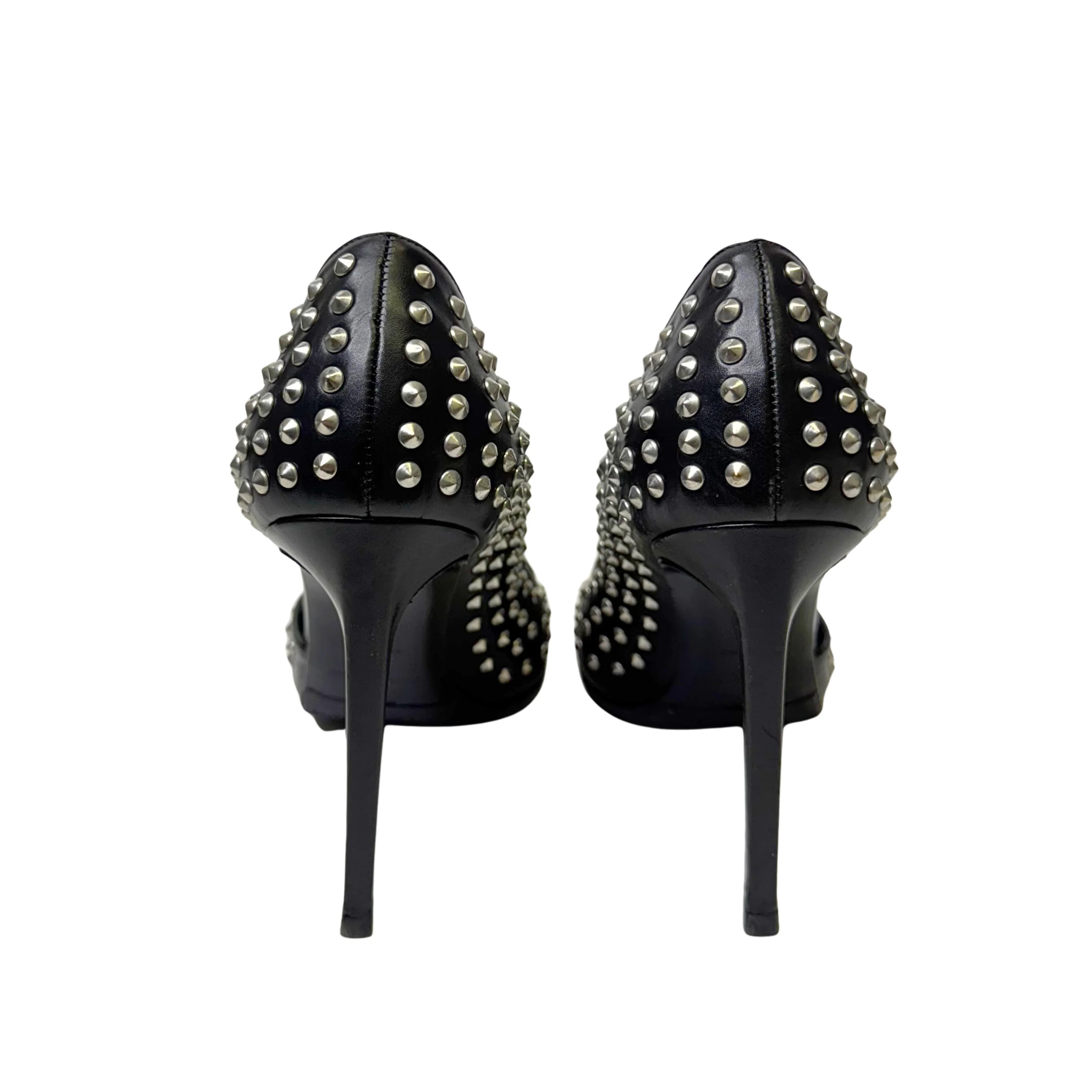 Yves Saint Laurent Leather Printed Rock stud D'Orsay Pumps
