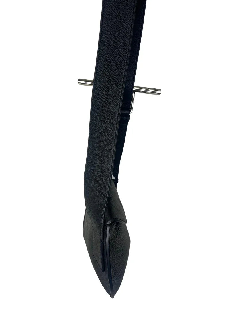 Alexander McQueen Black Leather T-Bar Sling Shoulder Bag