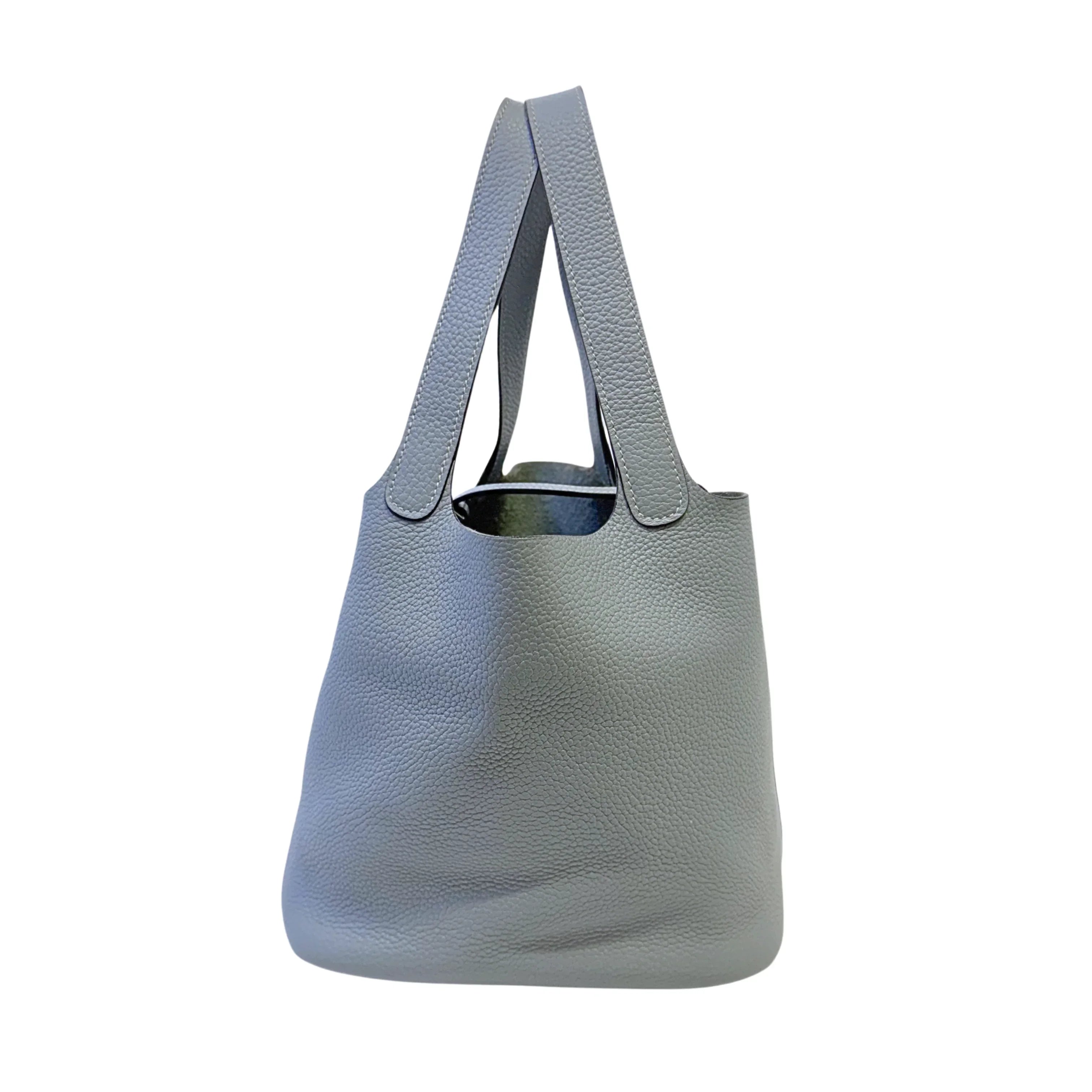 Hermès Picotin Lock 18 Handbag Leather Light Blue - Lost Designer