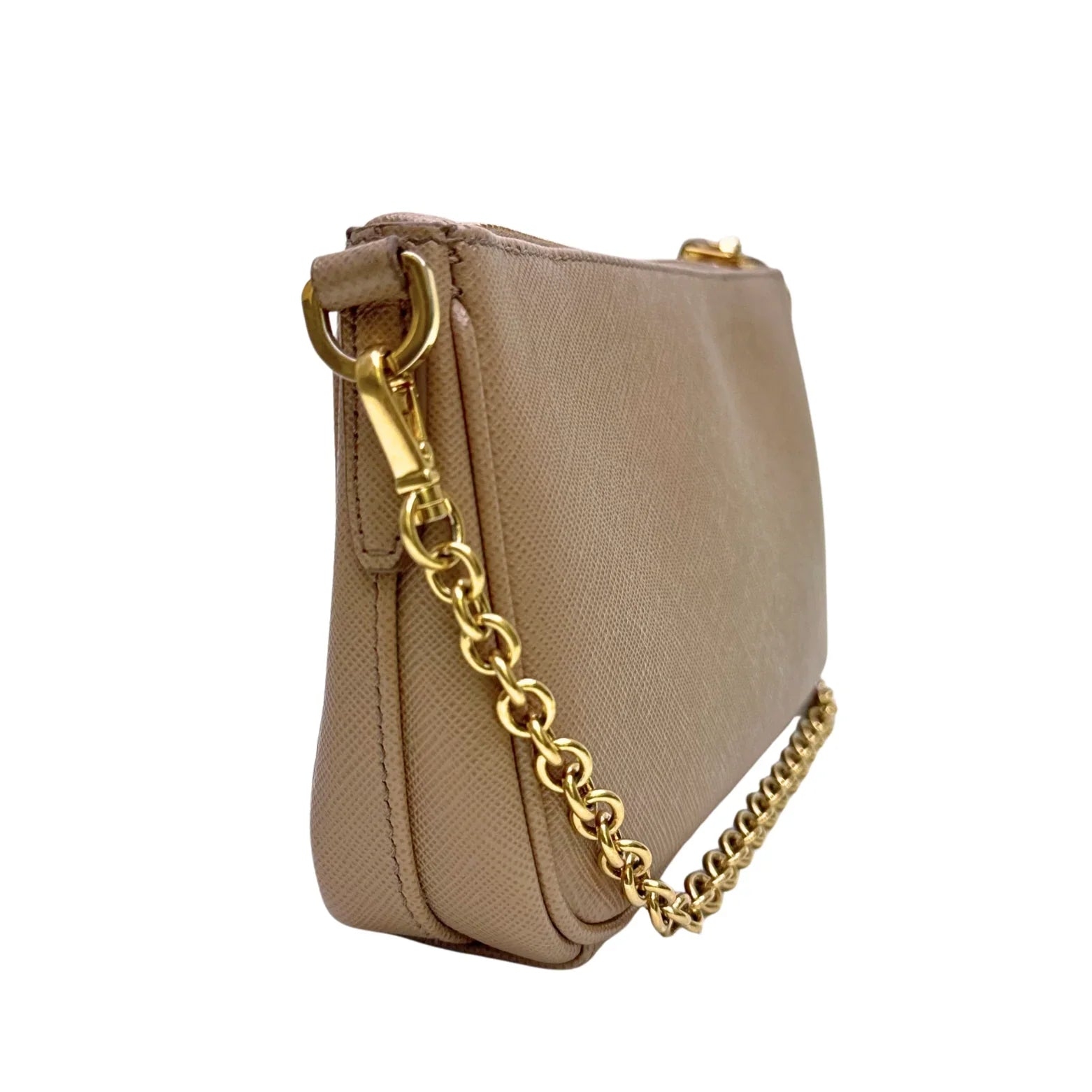 Prada Re-edition Crossbody Bag Leather Beige - Lost Designer
