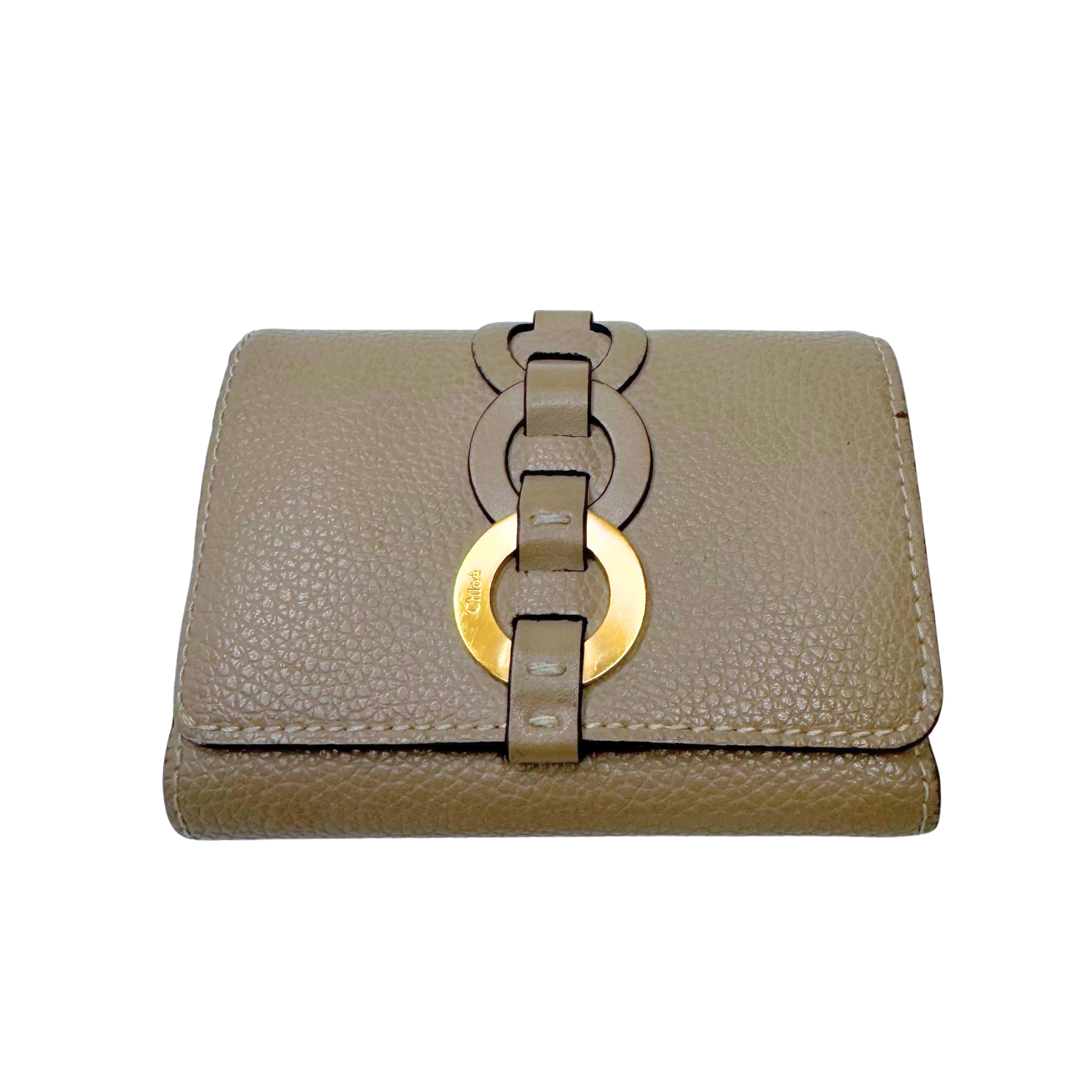Chloe Calfskin Small Darryl Trifold Wallet Motty Grey
