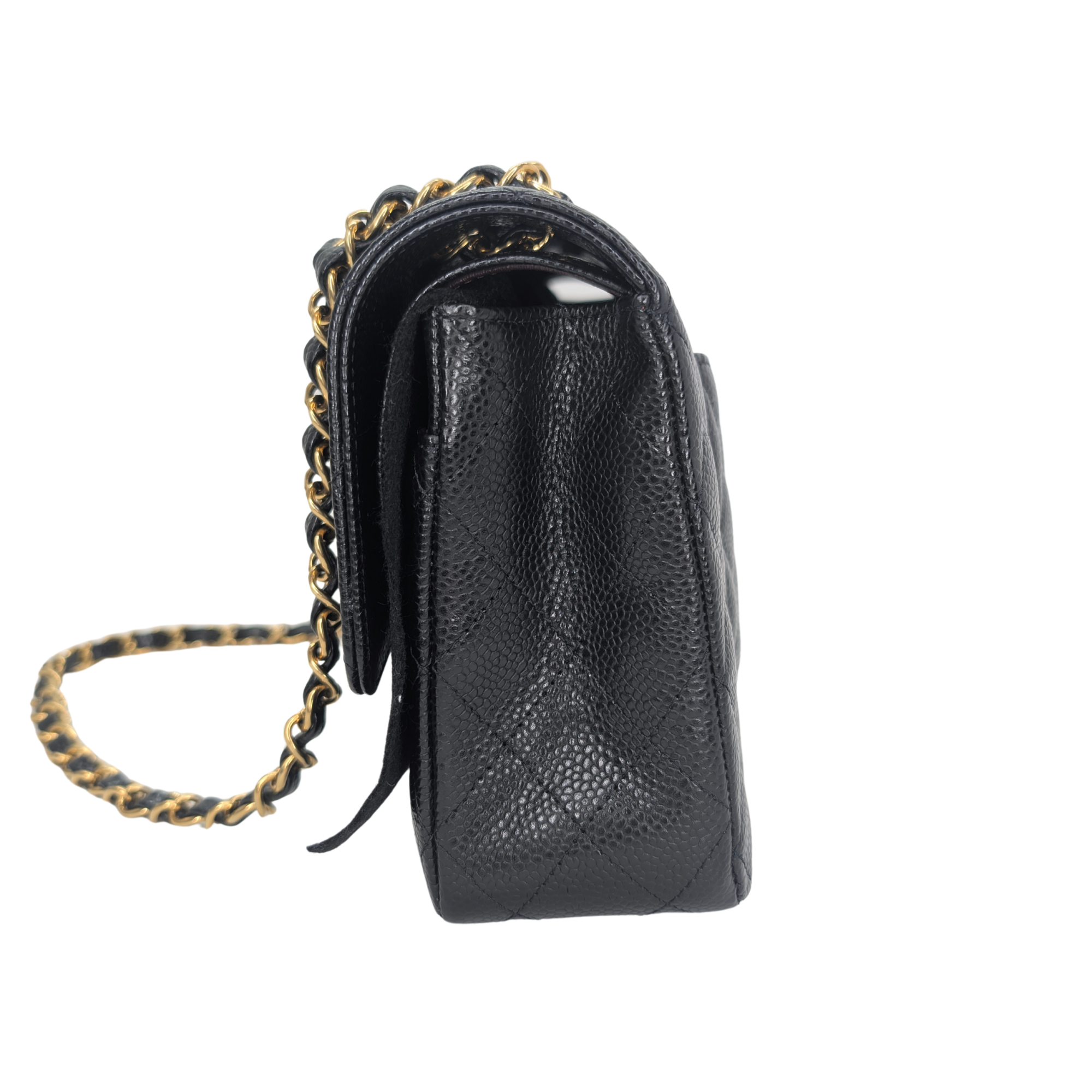 Chanel Classic Flap Bag Caviar Leather Medium Black