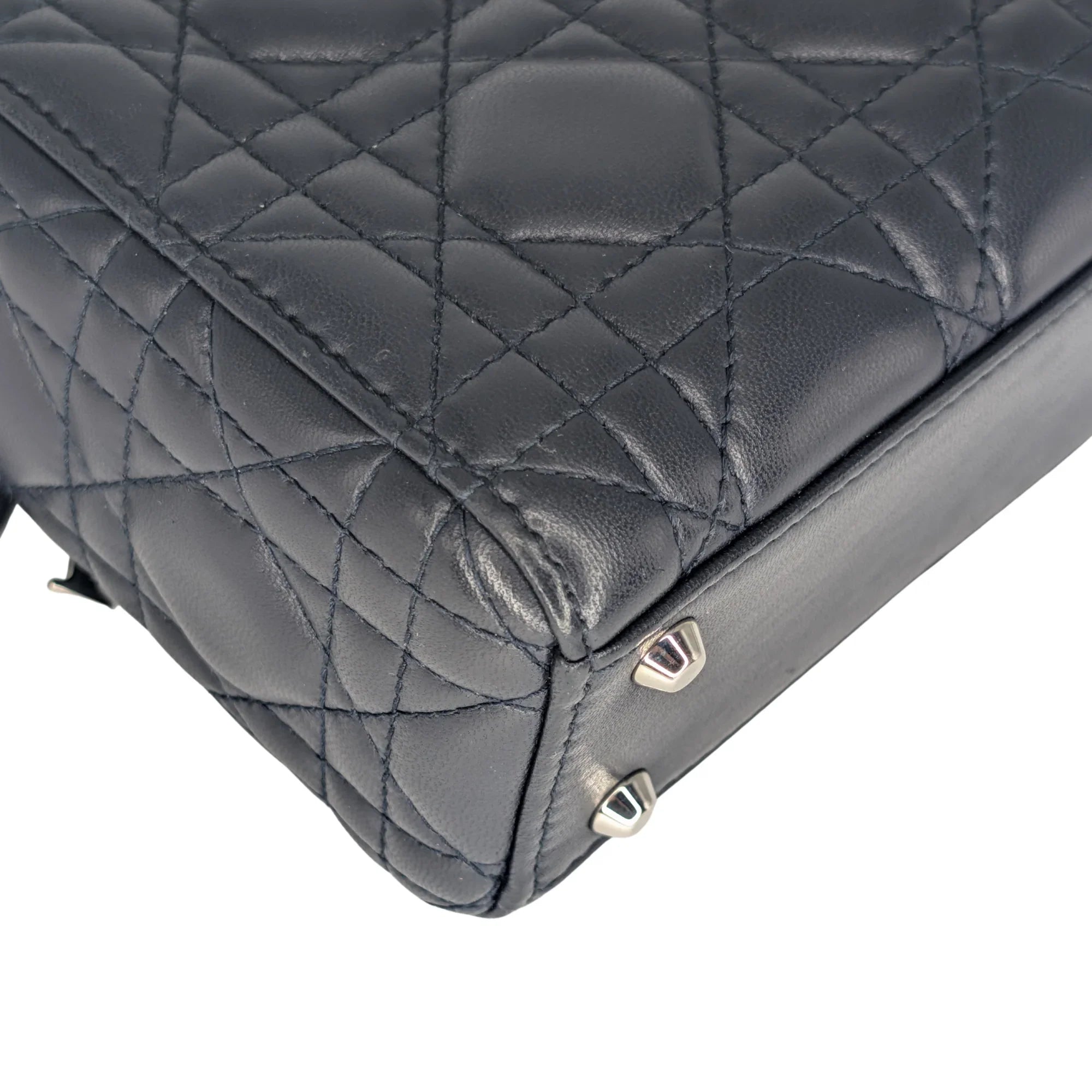 Christian Dior Lady Dior Cannage Mini Handbag Black - Lost Designer