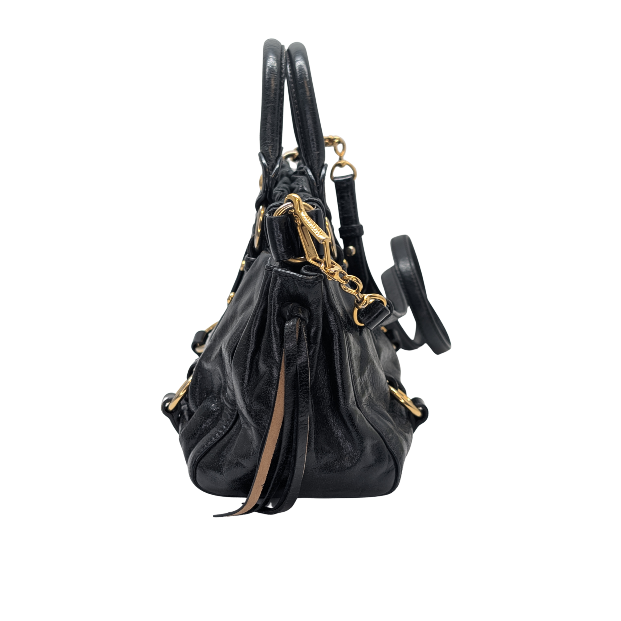 Miu Miu Vitello Crossbody Bag Black