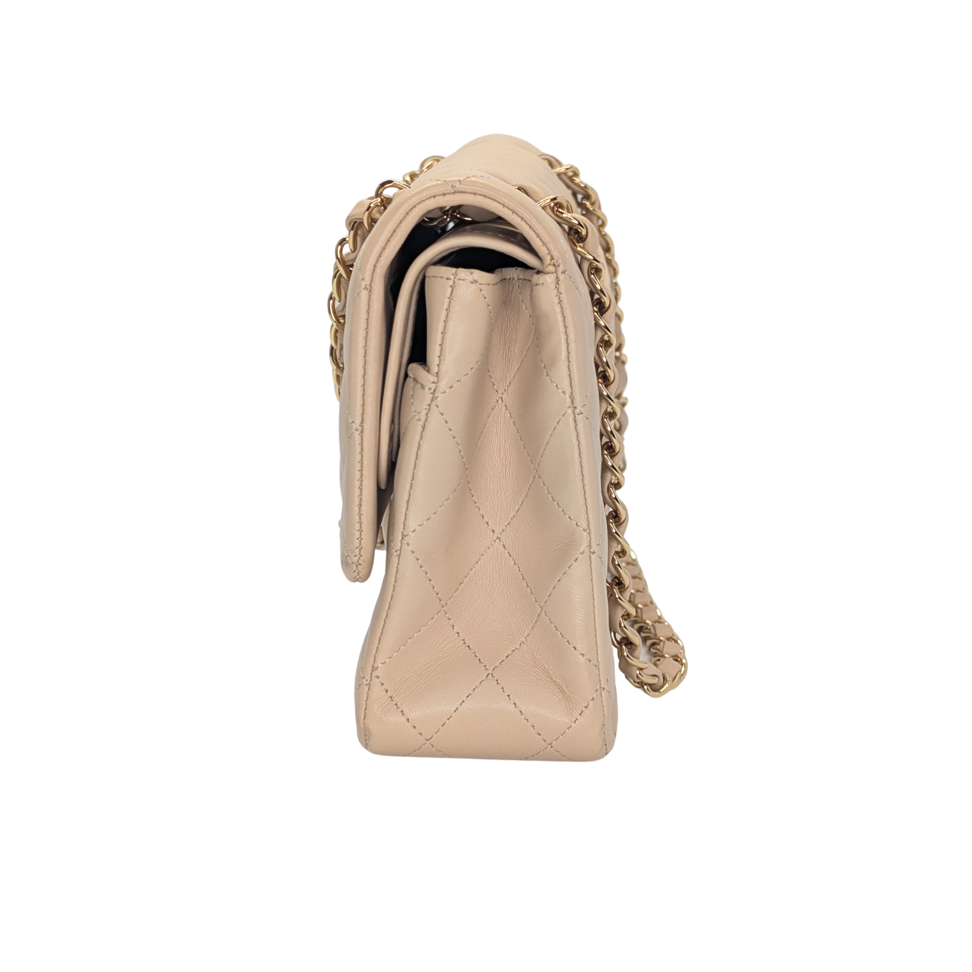 Chanel Double Flap Medium lambskin Bag Beige