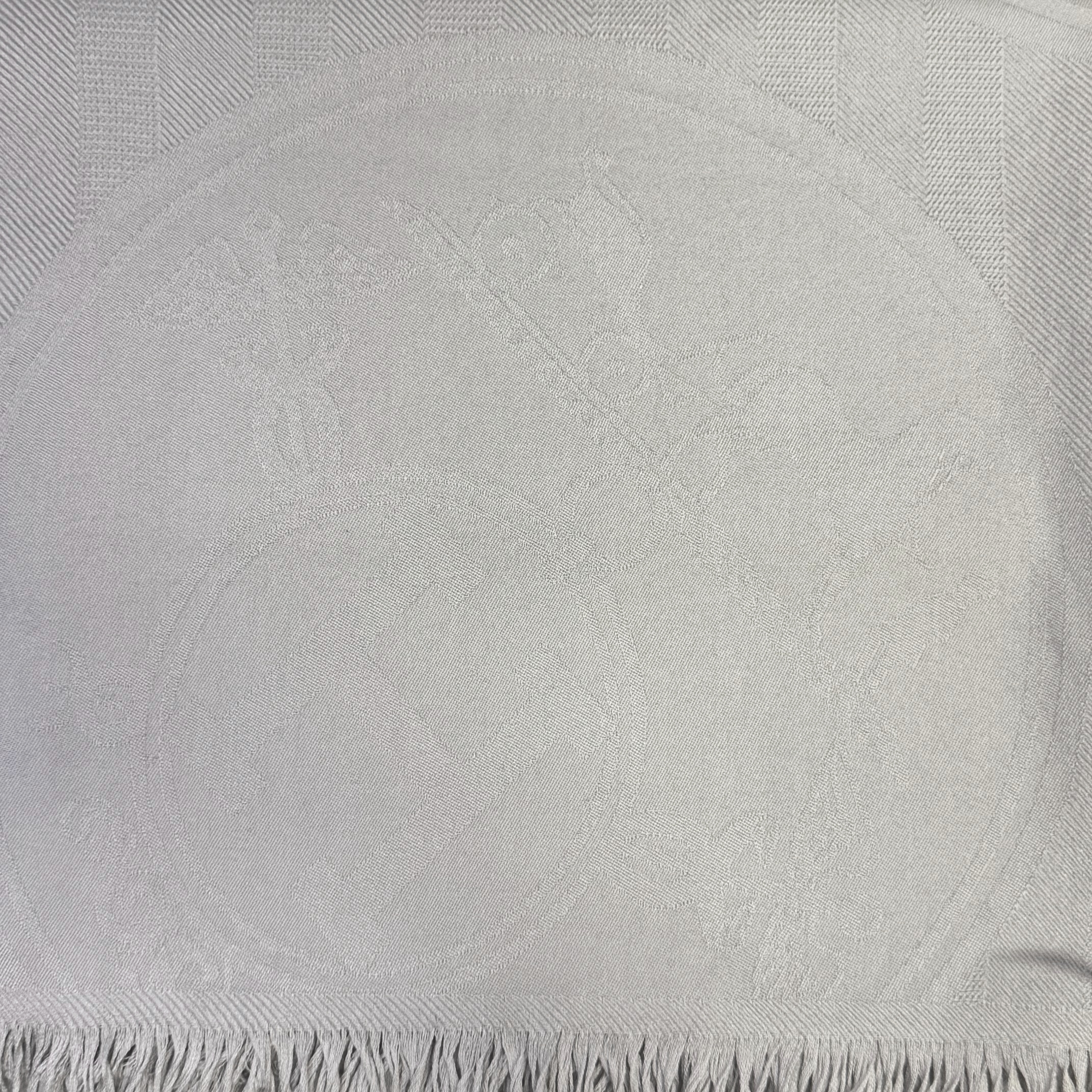 Hermès Silk Cashmere Scarf Grey