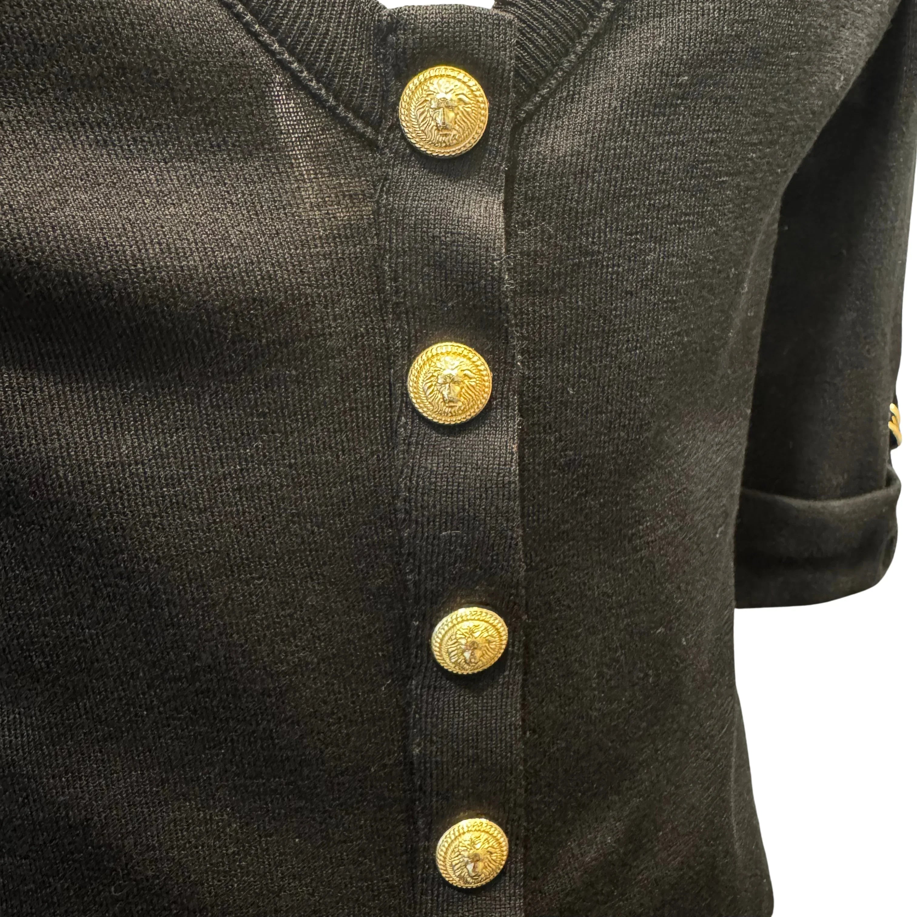 Balmain Paris Two Piece Cardigan And Pants Set Sizes 38 + 40 Black - Lost Designer