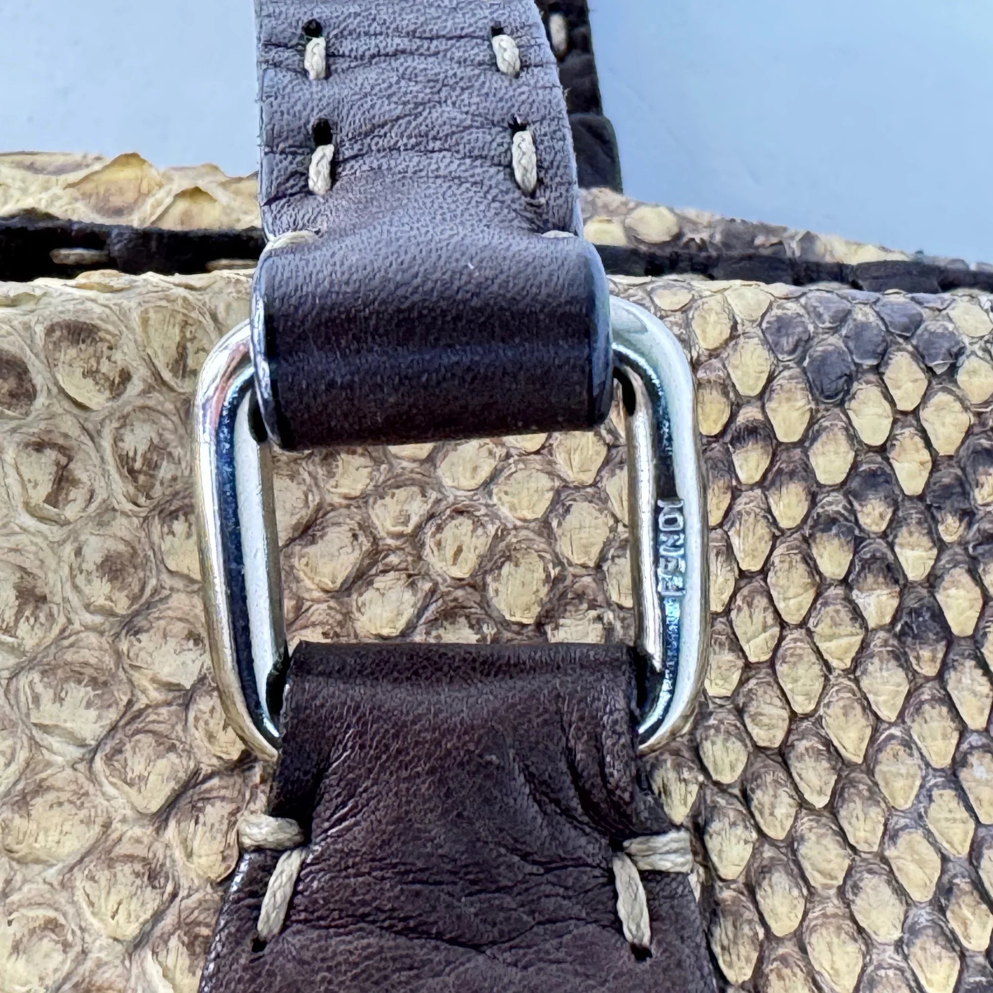 Fendi Selleria Snakeskin Leather Shoulder Bag - Lost Designer