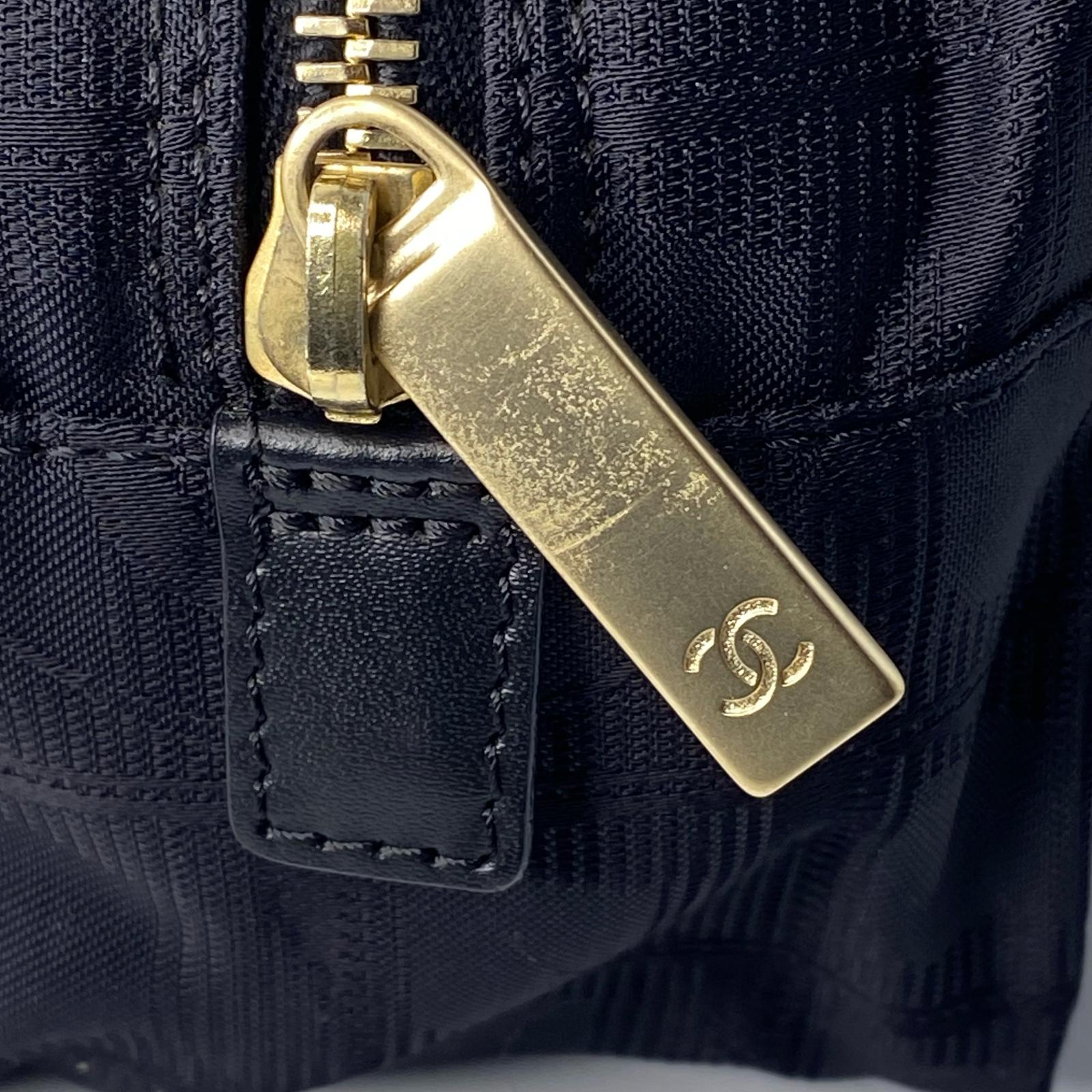 Chanel Nylon Travel Bowler Black Hand Bag