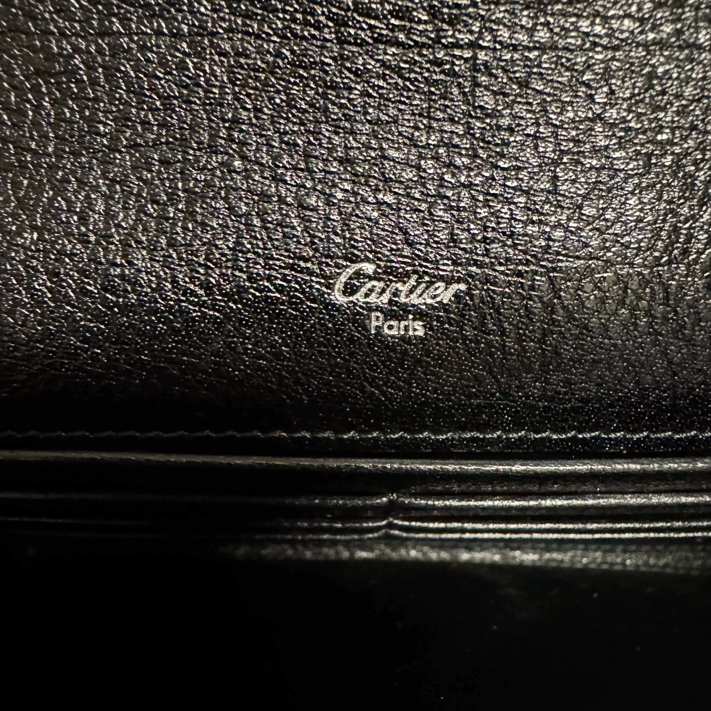 Cartier Black Leather Long Folding Wallet - Lost Designer