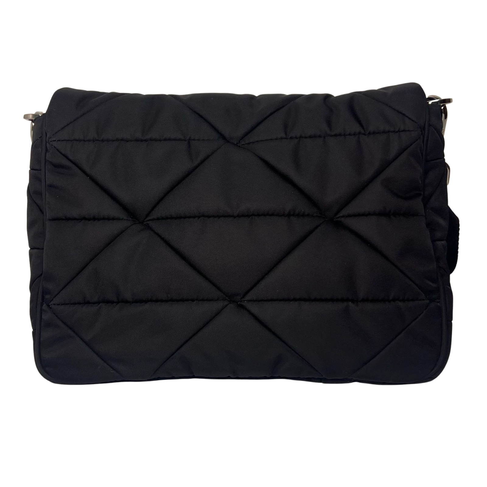 Prada Quilted Re-Nylon Crossbody Bag with Detachable Pouch – Black