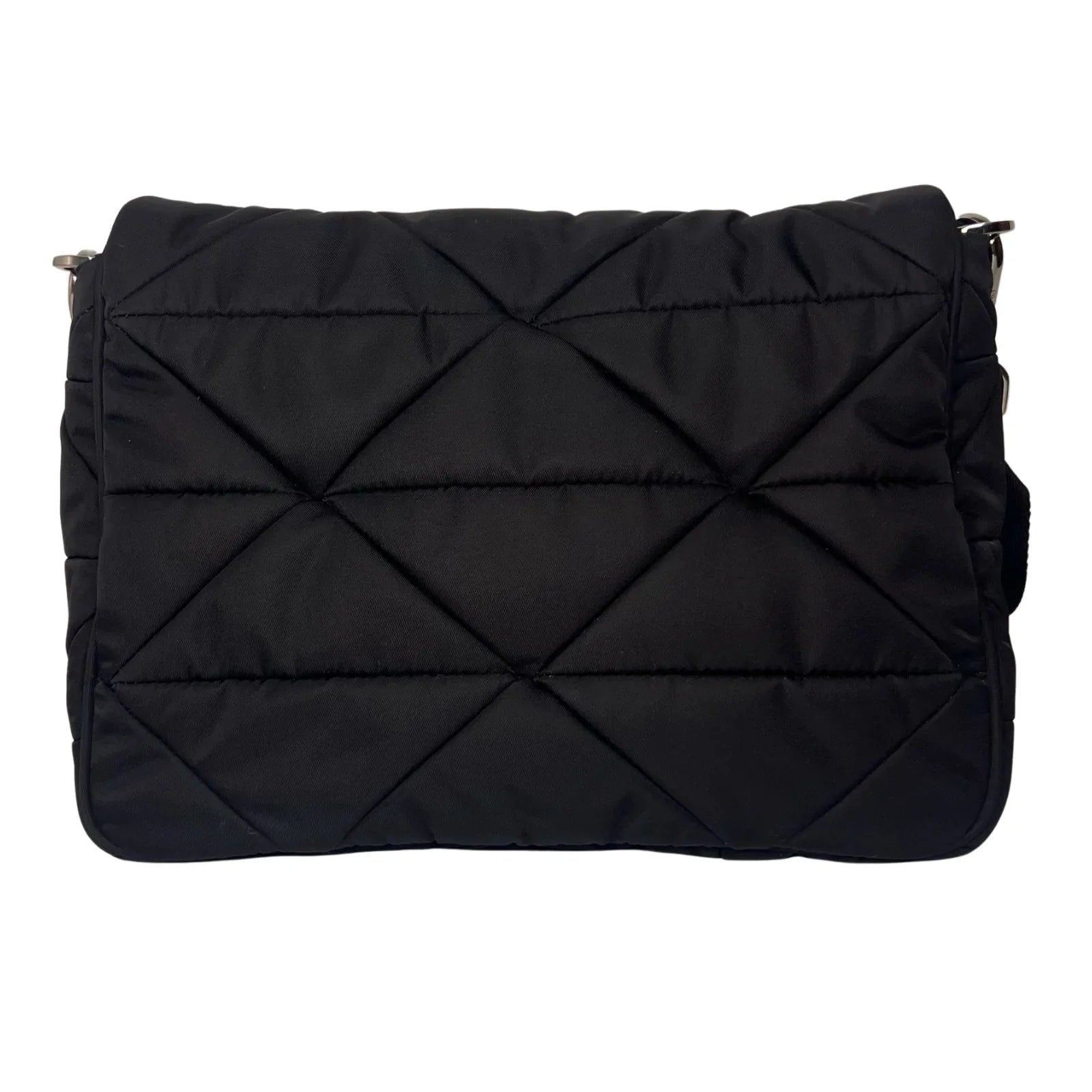 Prada Quilted Re-Nylon Crossbody Bag with Detachable Pouch – Black