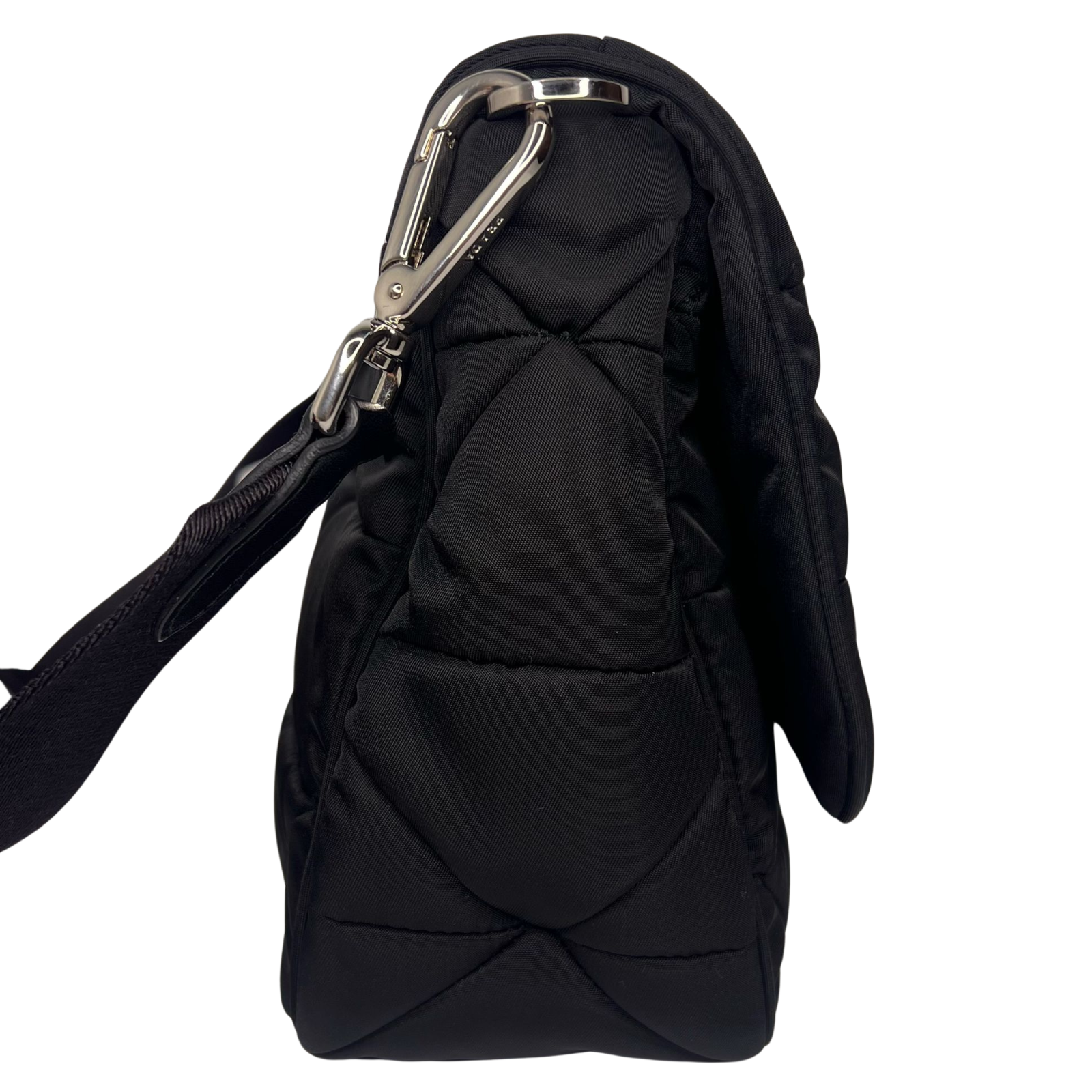 Prada Quilted Re-Nylon Crossbody Bag with Detachable Pouch – Black