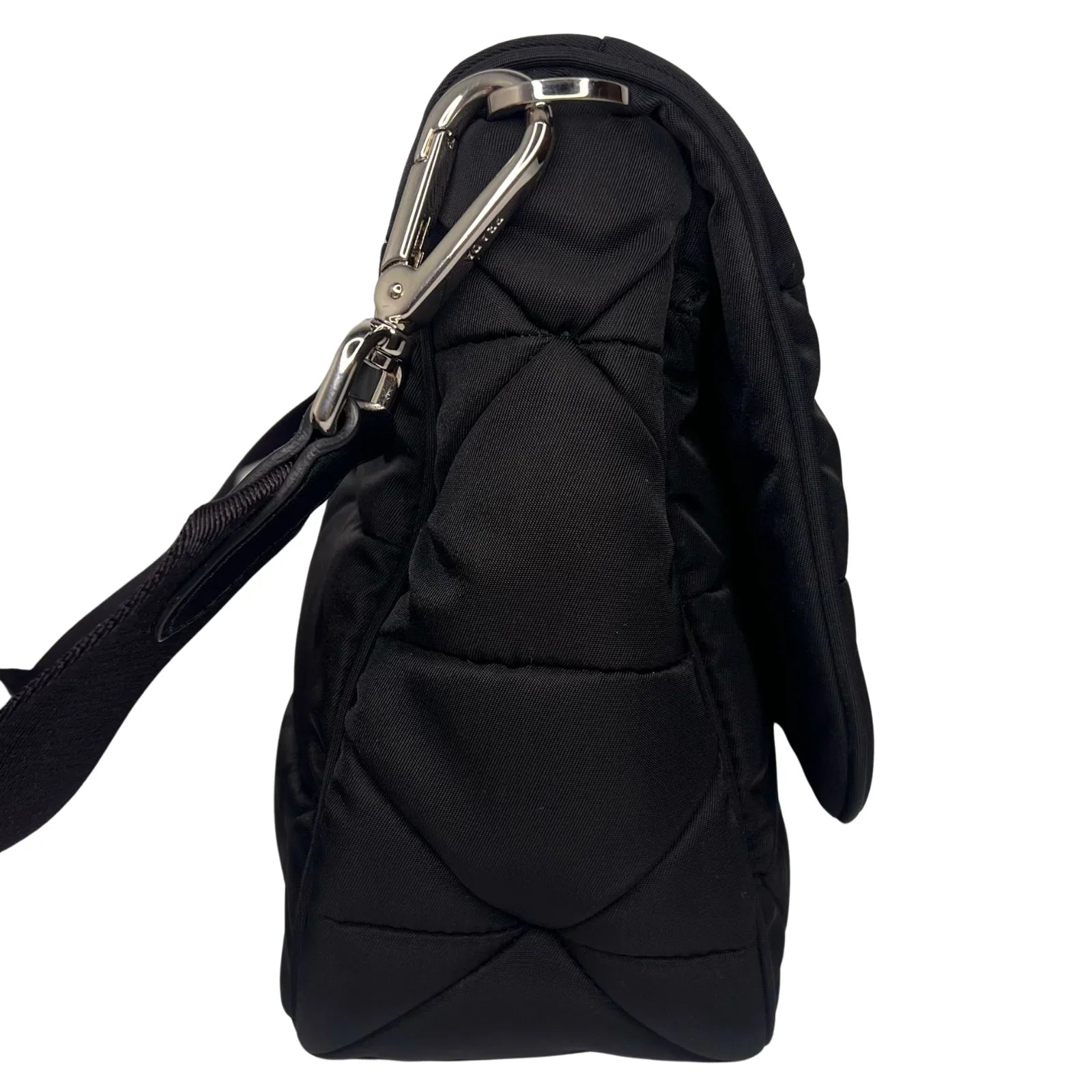 Prada Quilted Re-Nylon Crossbody Bag with Detachable Pouch – Black