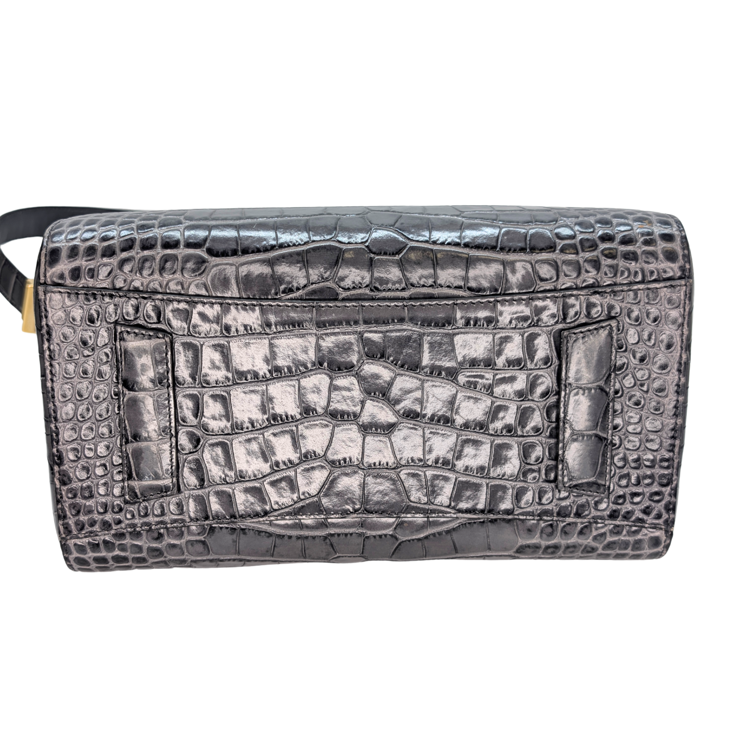 Givenchy Small Antigona Black Crocodile Embossed Bag Storm Grey