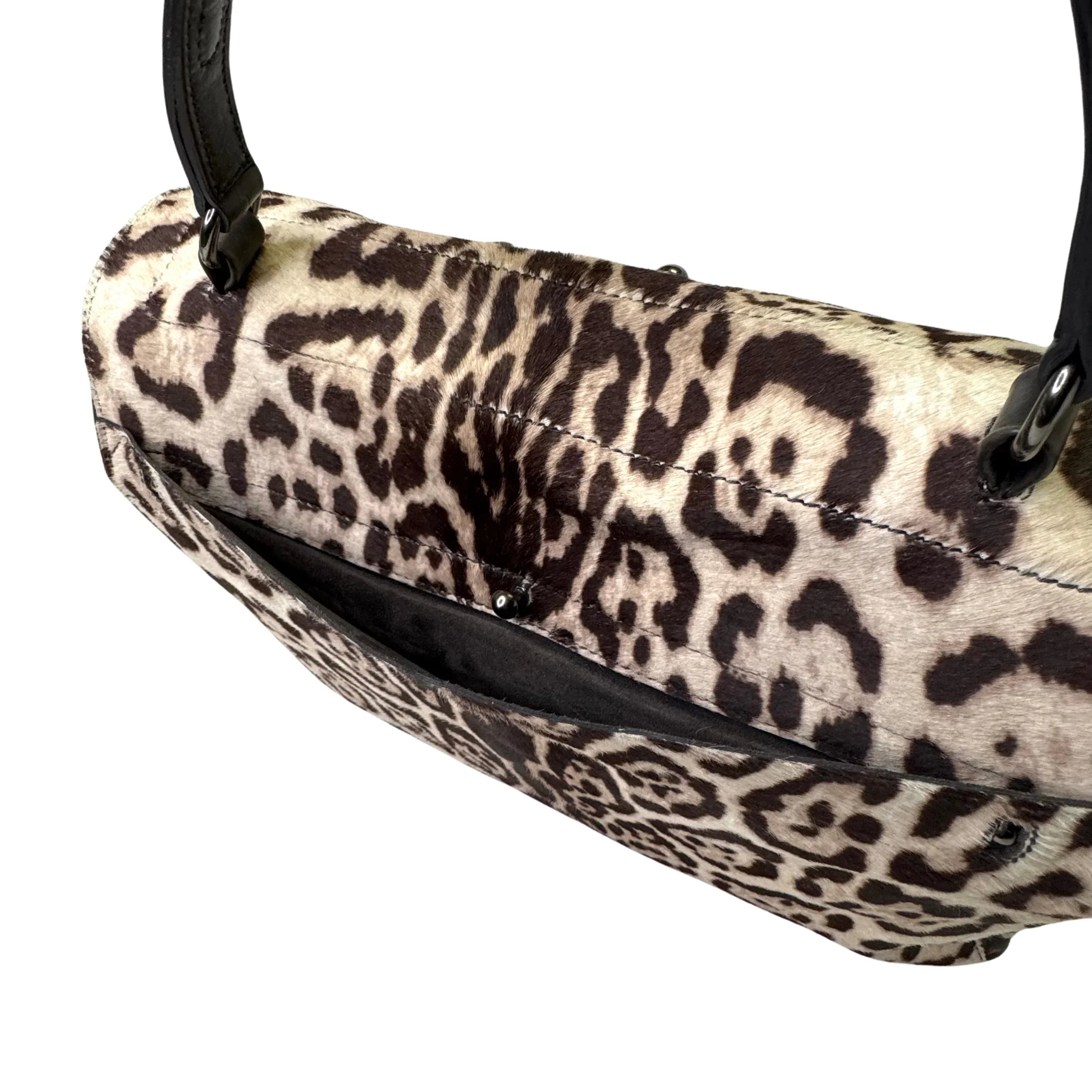 Yves Saint Laurent Ponyhair Top Handle Bag Leopard