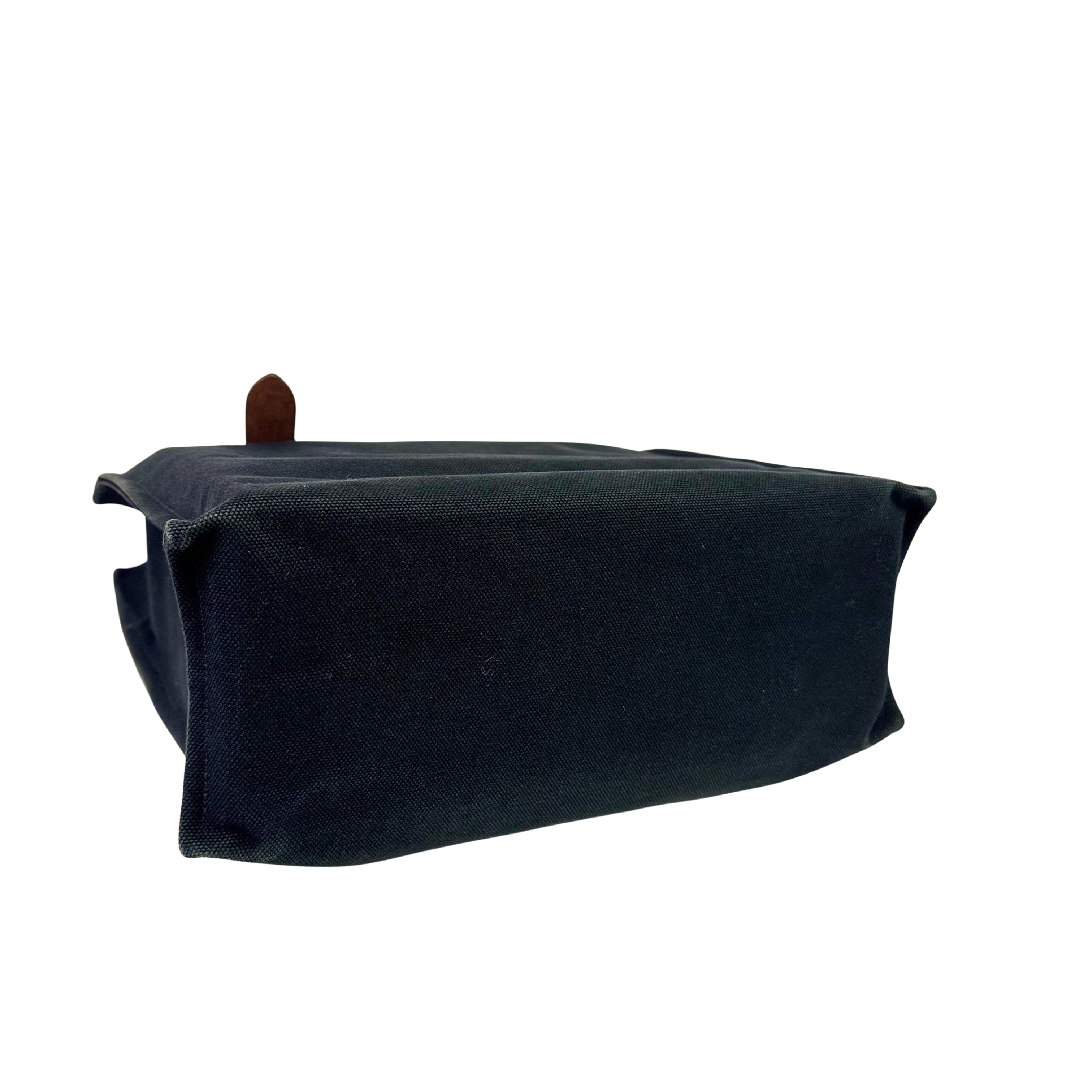Hermés Etriviére Tote Bag Cotton Canvas Black