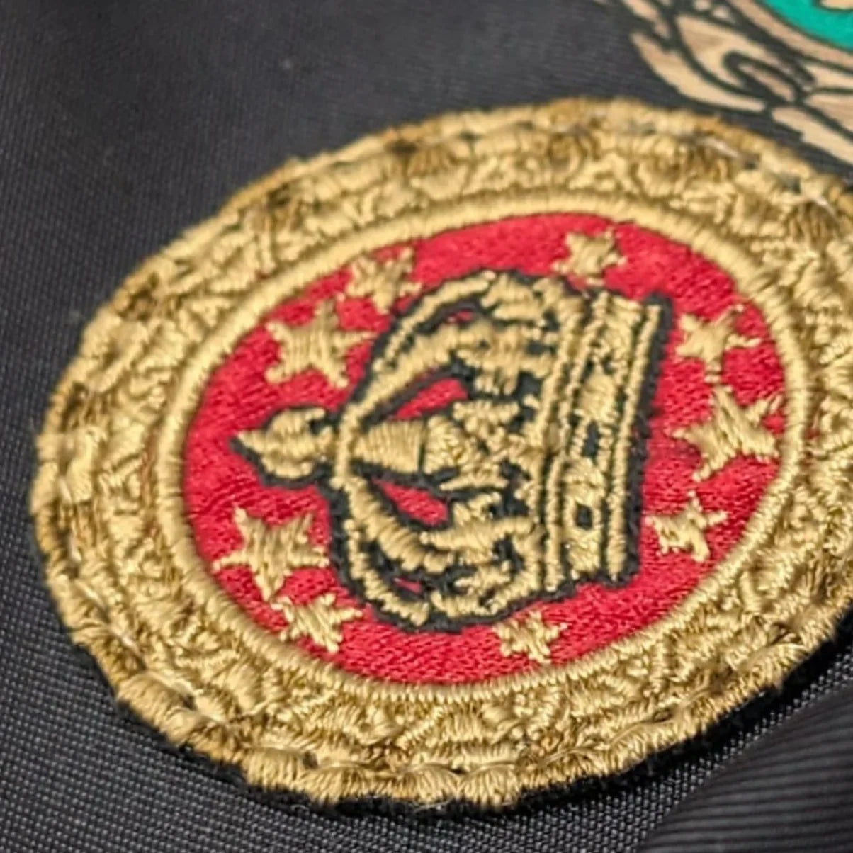 Dolce & Gabbana Backpack With Medal Print Nylon Navy Blue - Lost Designer