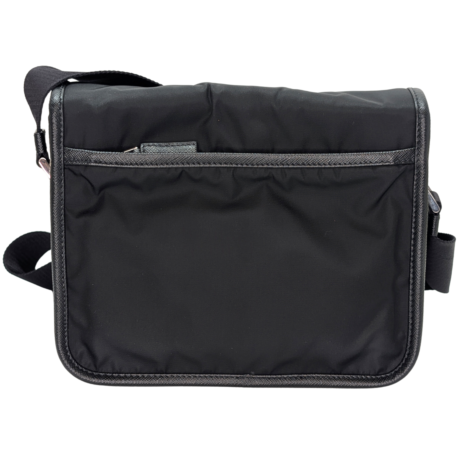 Prada Re-Nylon and Saffiano Leather Shoulder Bag Black