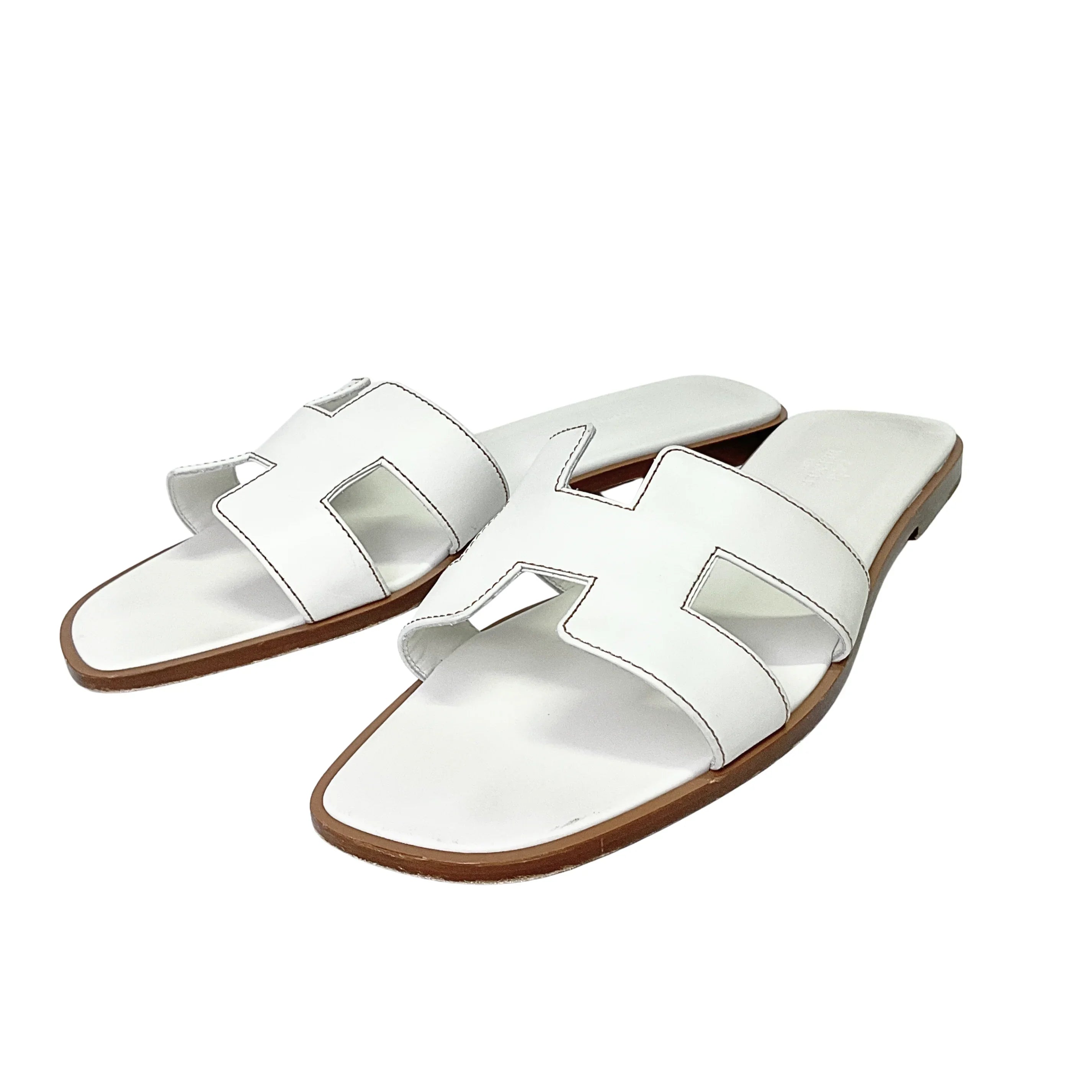 Hermes Oran Sandals White size 41 - Lost Designer