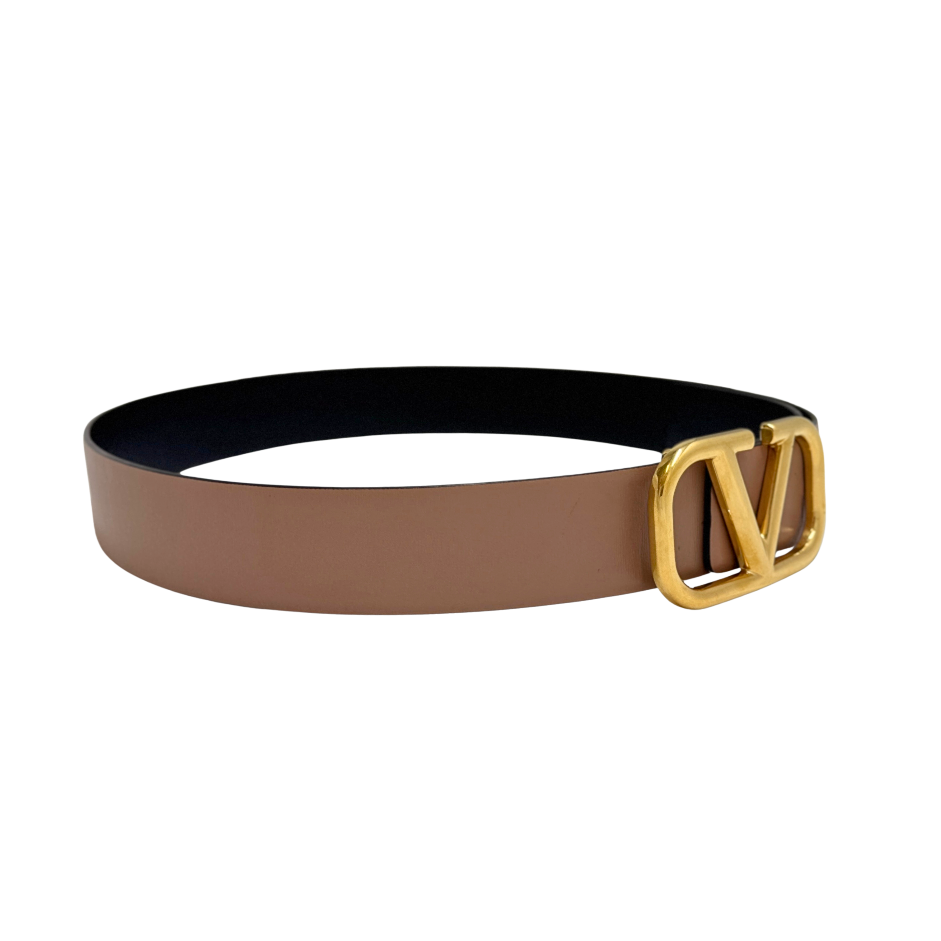 Valentino Garavani VLogo Calfskin Leather Belt 85/34
