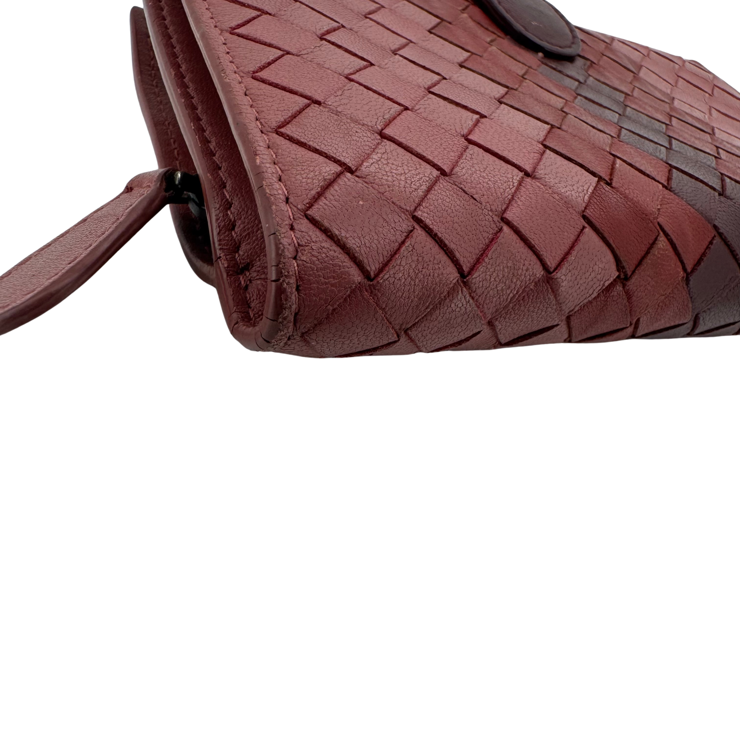 Bottega Veneta Tri Color Intrecciato Leather French Flap Wallet