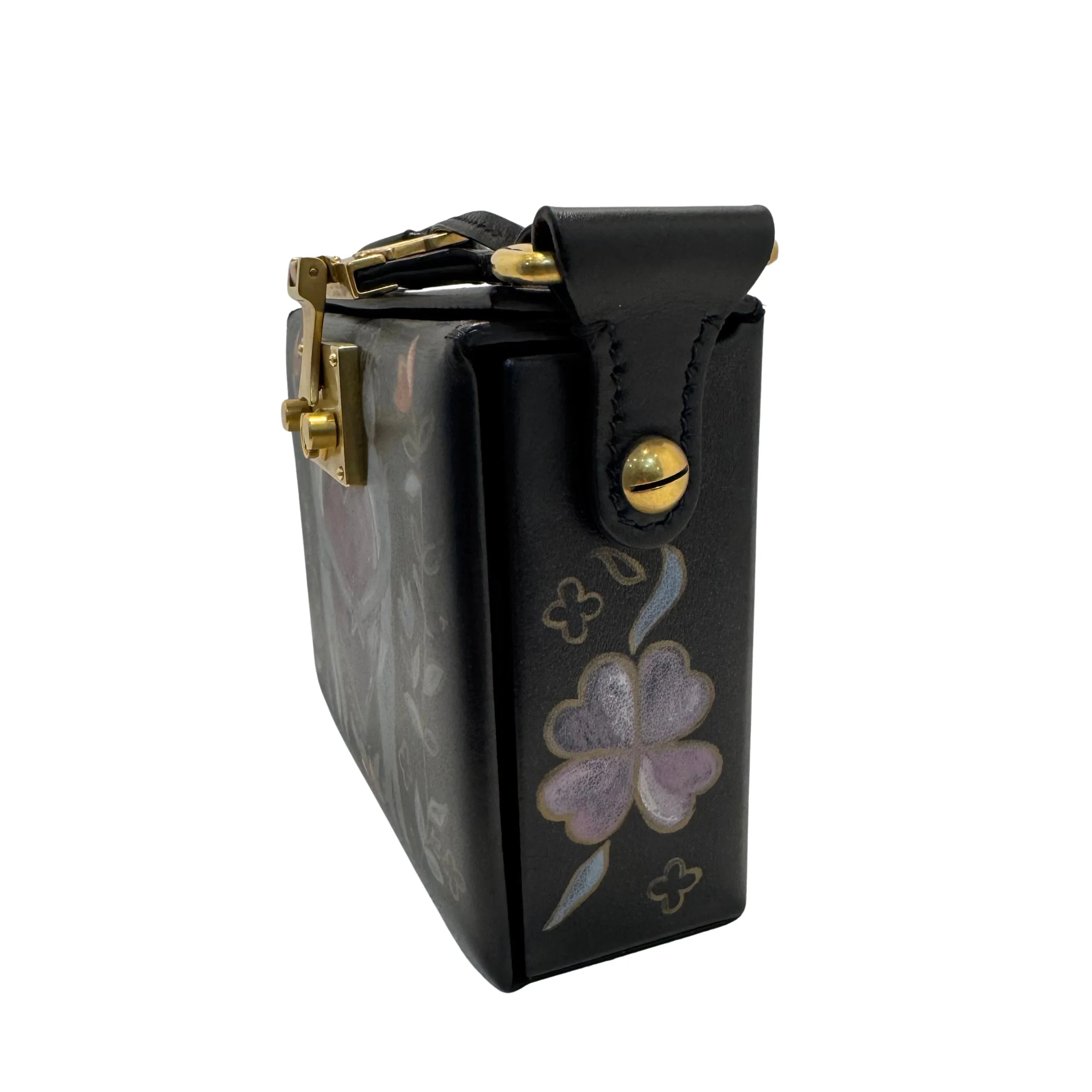 Dior Lockbox Zodiac Shoulder Bag Leather Black - Lost Designer