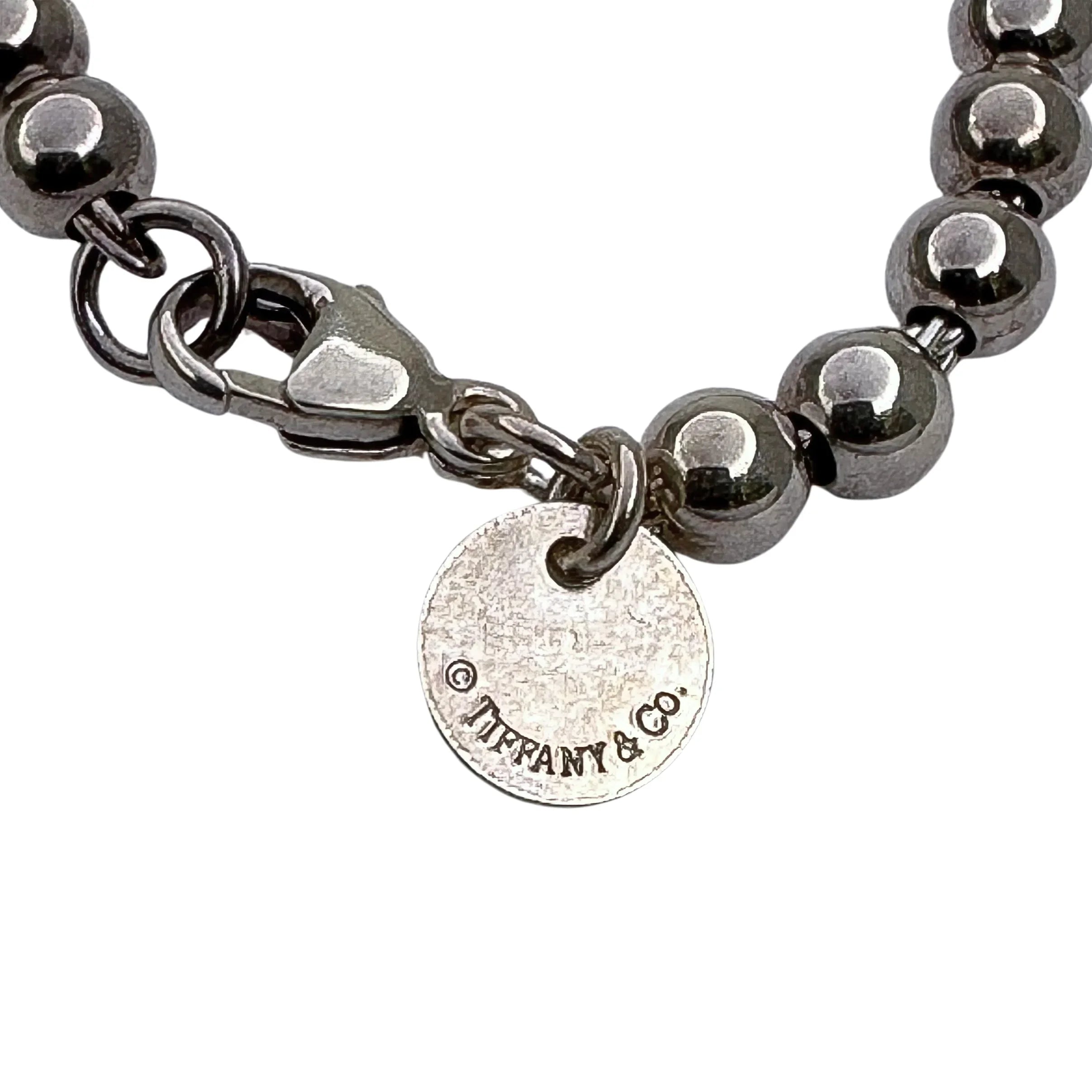 Tiffany & Co Beaded Enamel Heart Bracelet Silver - Lost Designer