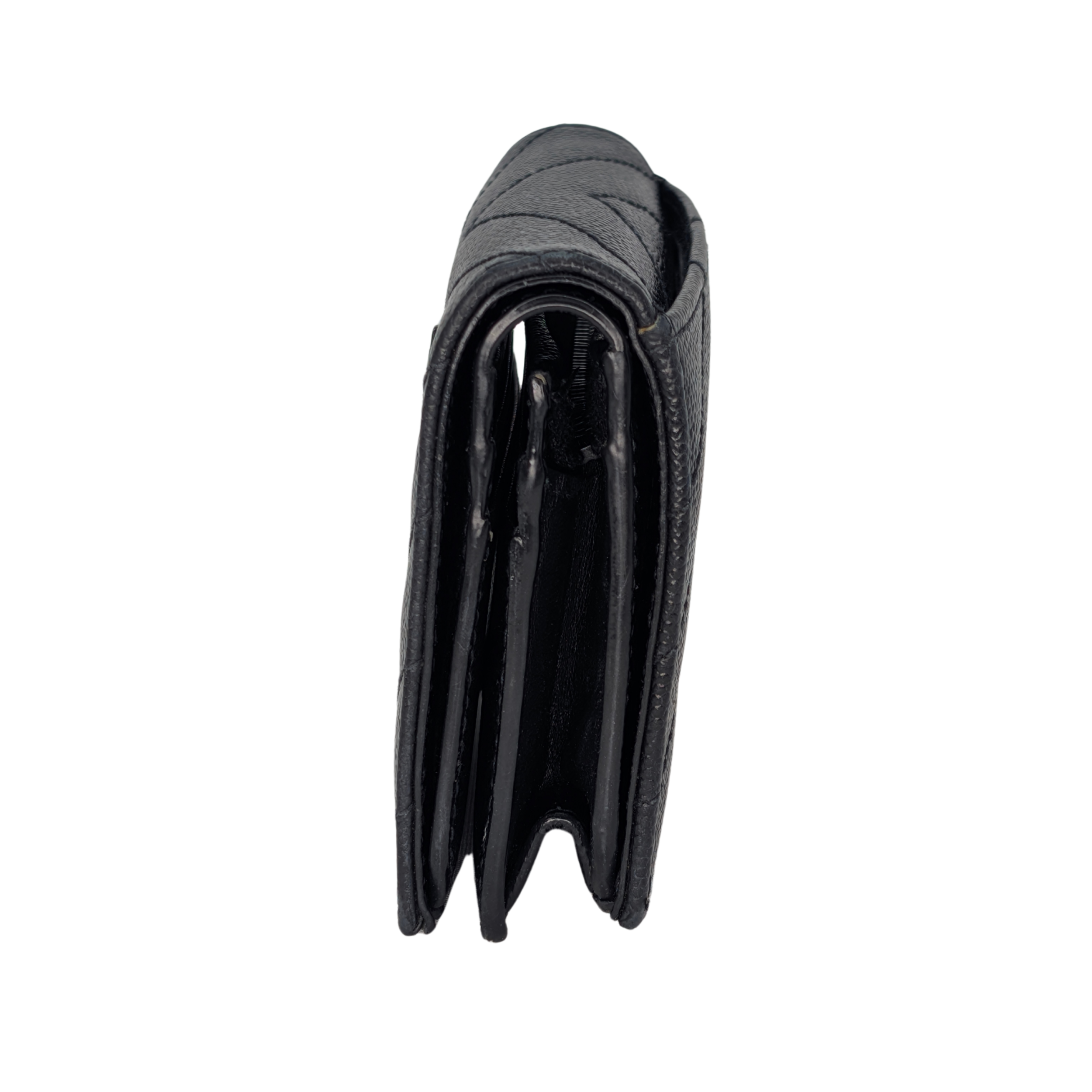 Yves Saint Laurent Cassandre Metalasse Wallet Black