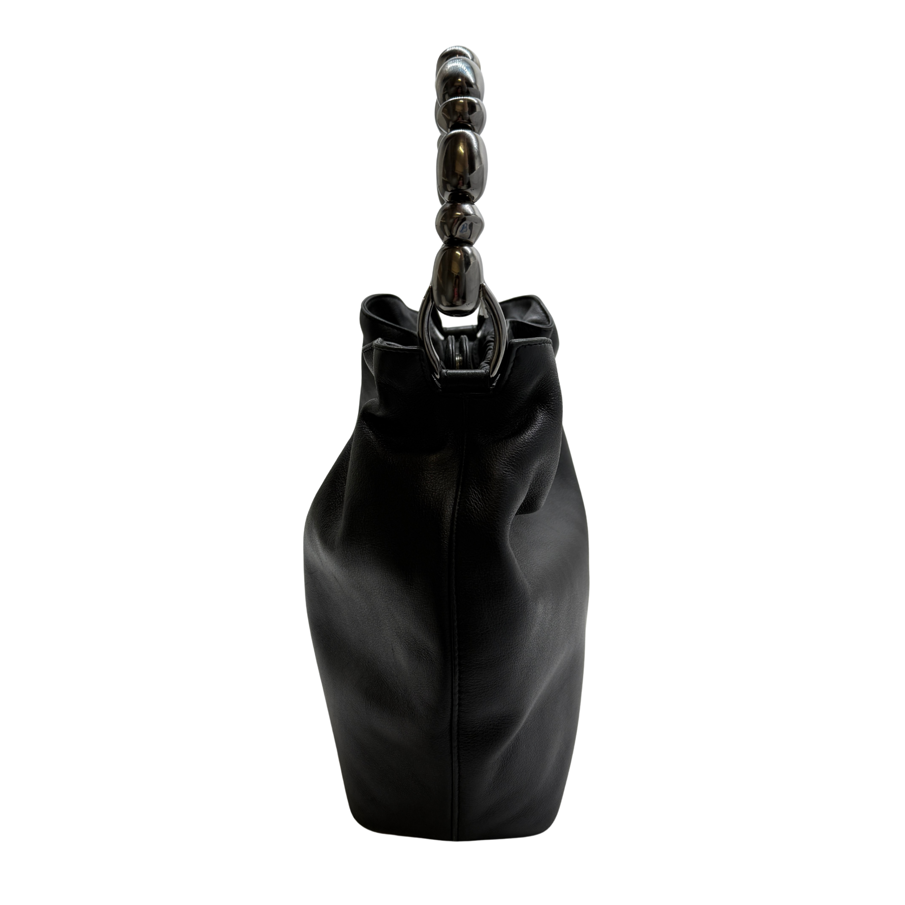 Christian Dior Malice Pearl Handbag Leather Black