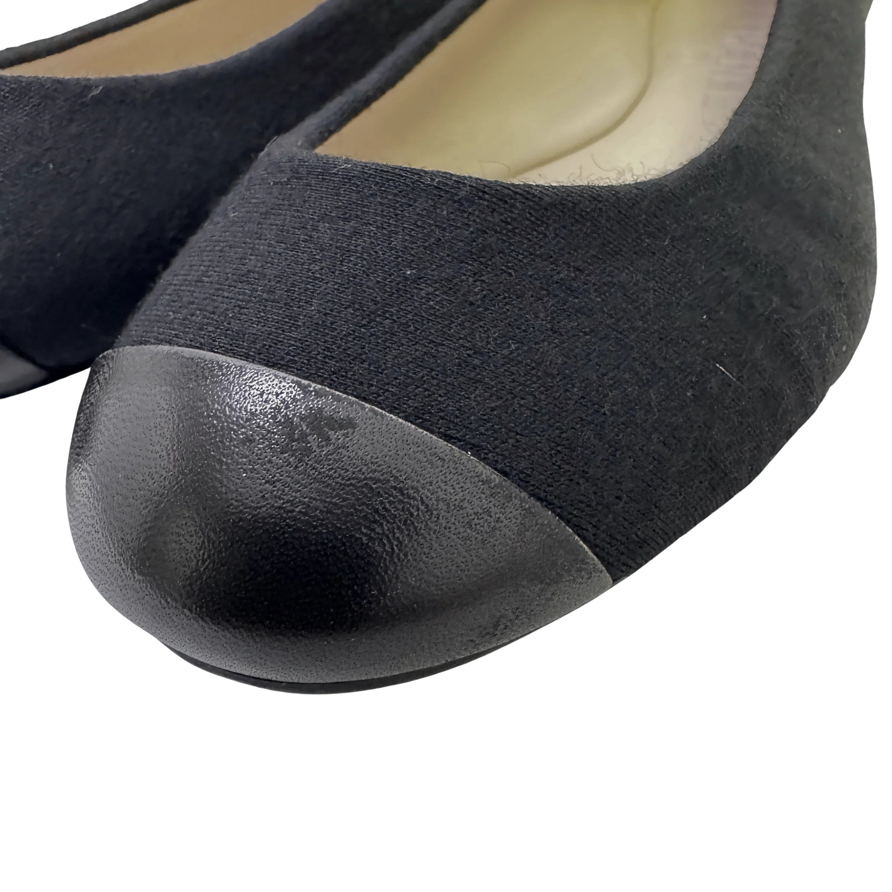 Chanel Ballet Flats Canvas Black 37.5 - Lost Designer