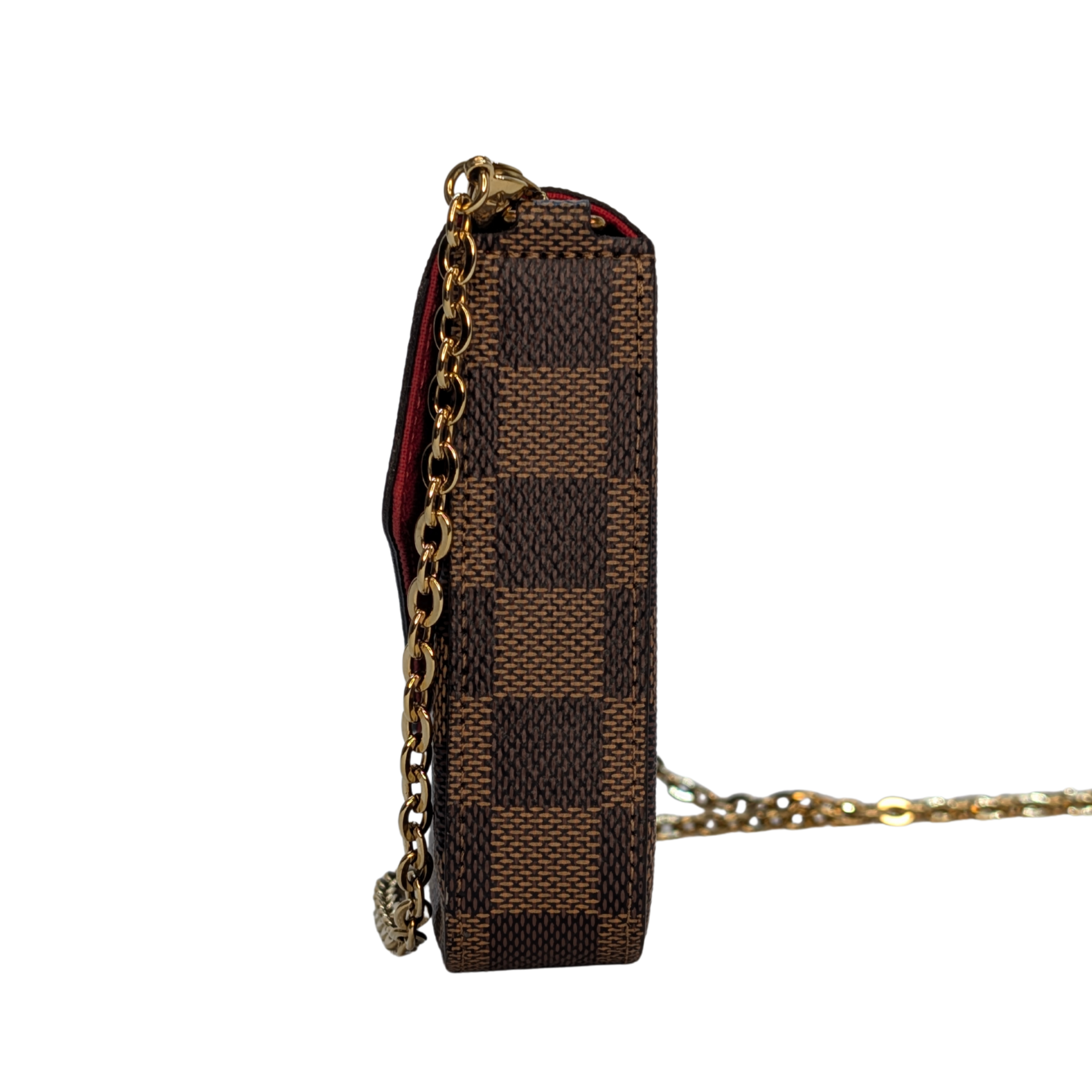 Louis Vuitton Damier Ebene Felicie Pochette Chain Wallet Bag