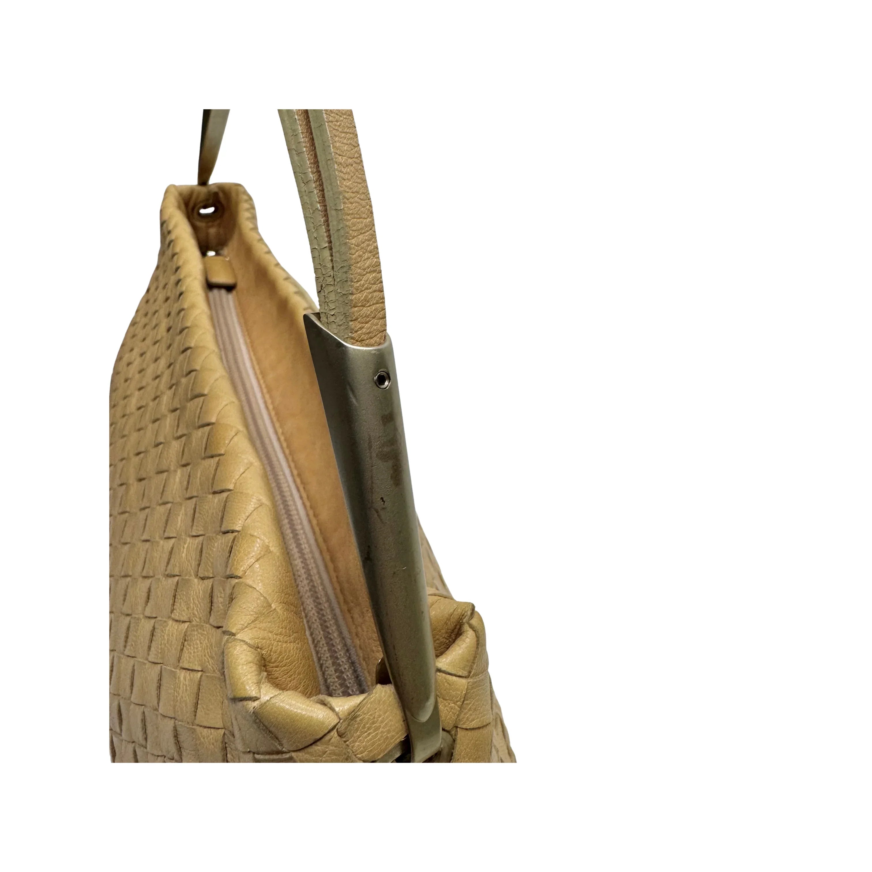 Bottega Veneta Intrecciato Shoulder Bag beige