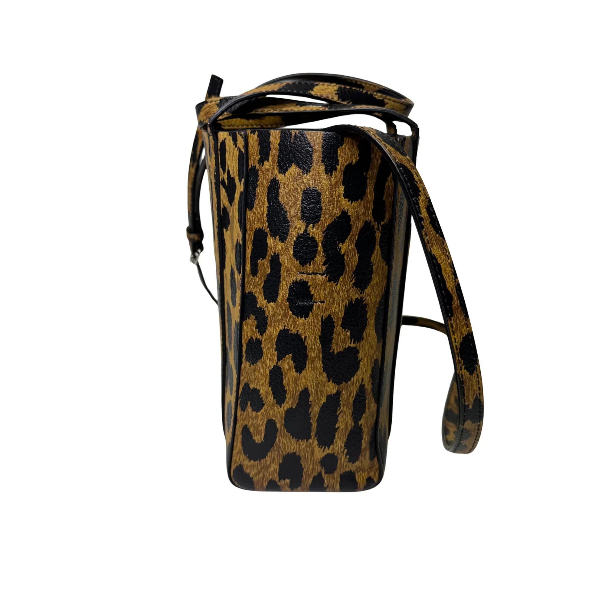 Balenciaga Calfskin Printed Leopard XXS Everyday Tote Bag w Strap