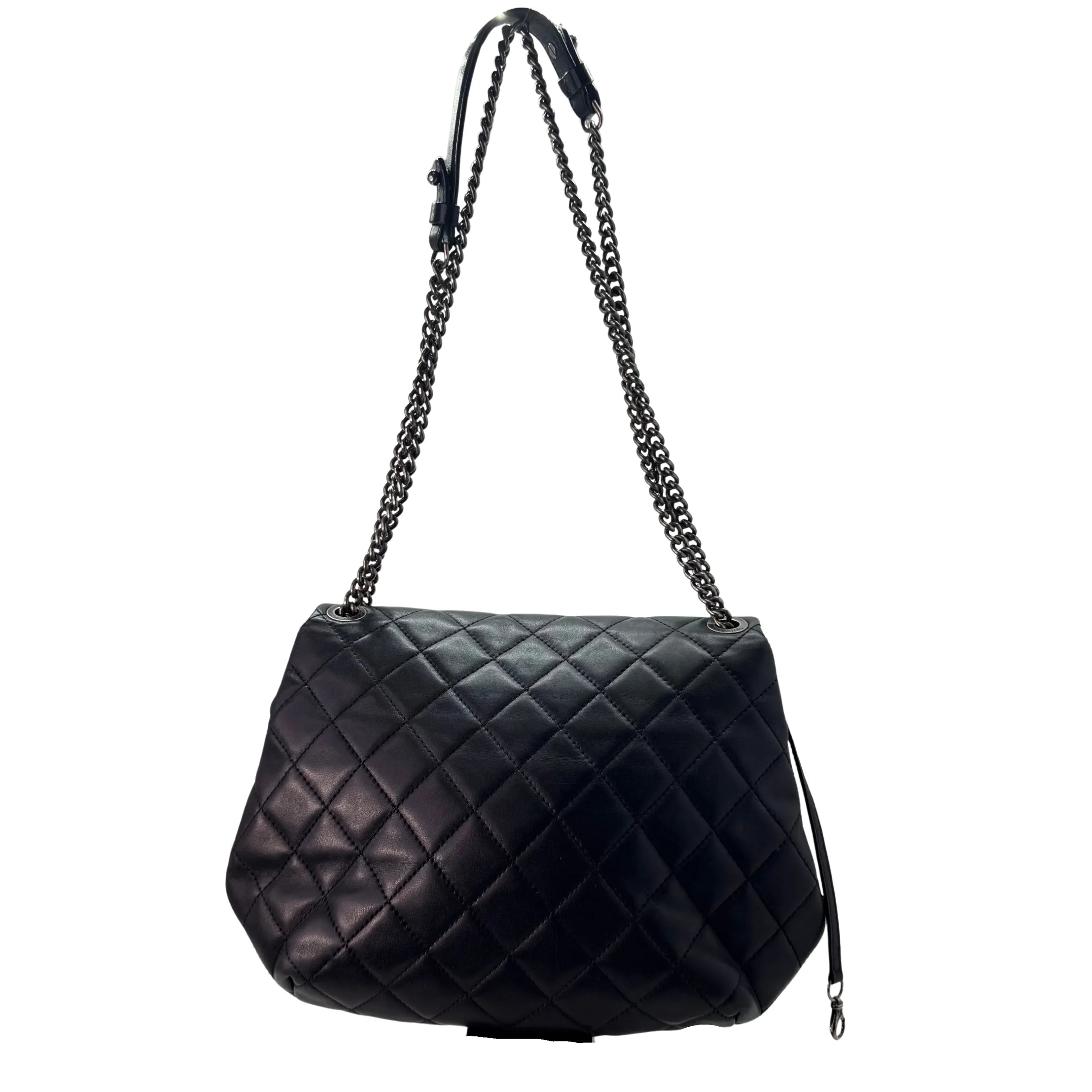 Chanel Lambskin Quilted Large Daily Supple Flap Black - Lost Designer
