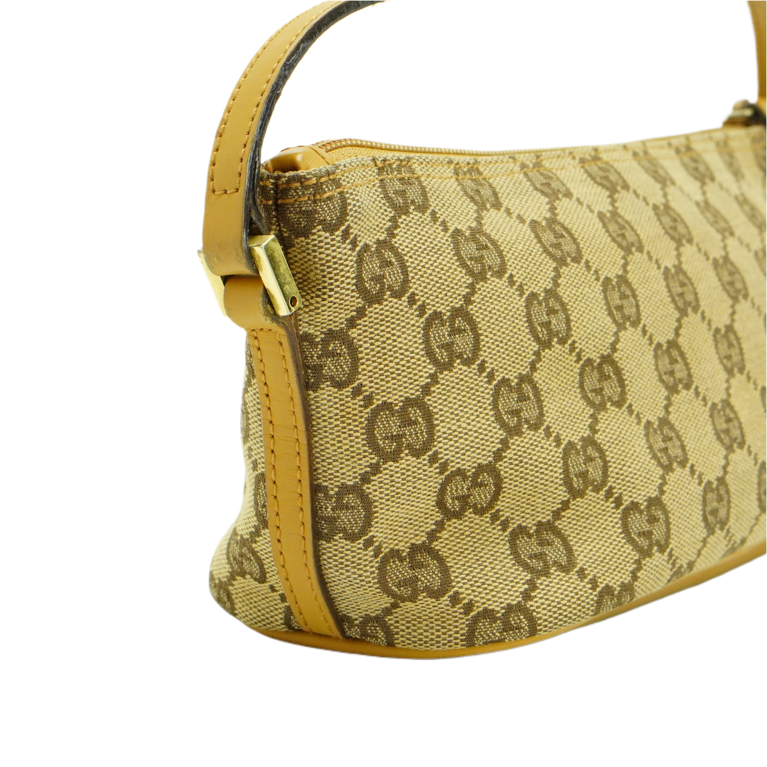 Gucci Beige GG Monogram Boat Pochette Bag