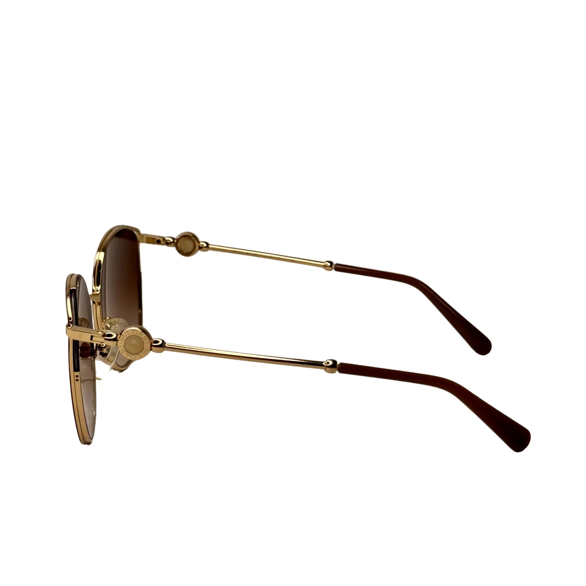 Bvlgari BV6114 Gold Metal Gradient Round Sunglasses – 2036/13 - Lost Designer