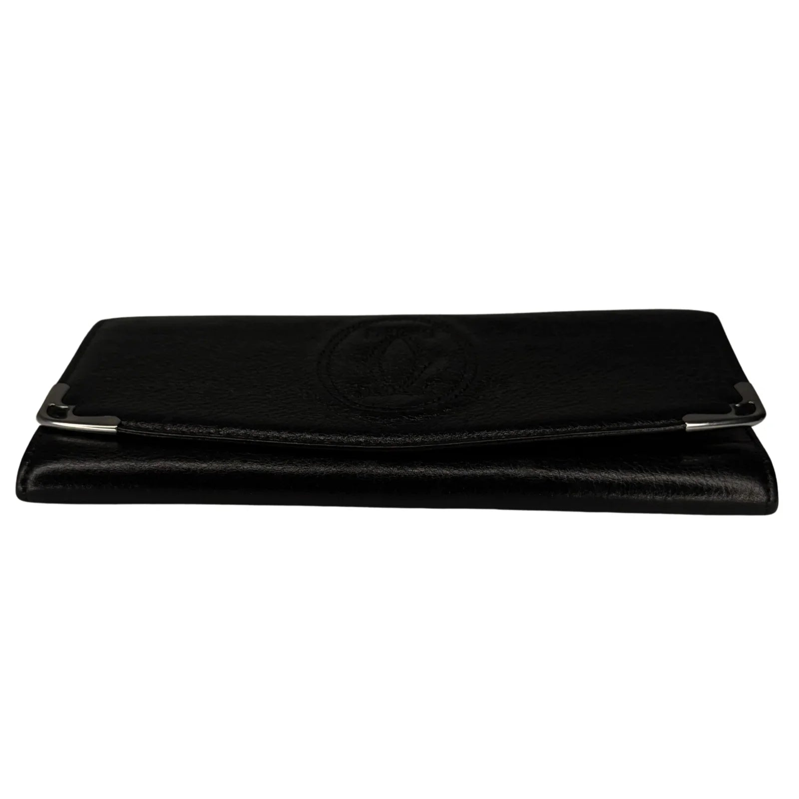 Cartier Black Leather Long Folding Wallet - Lost Designer