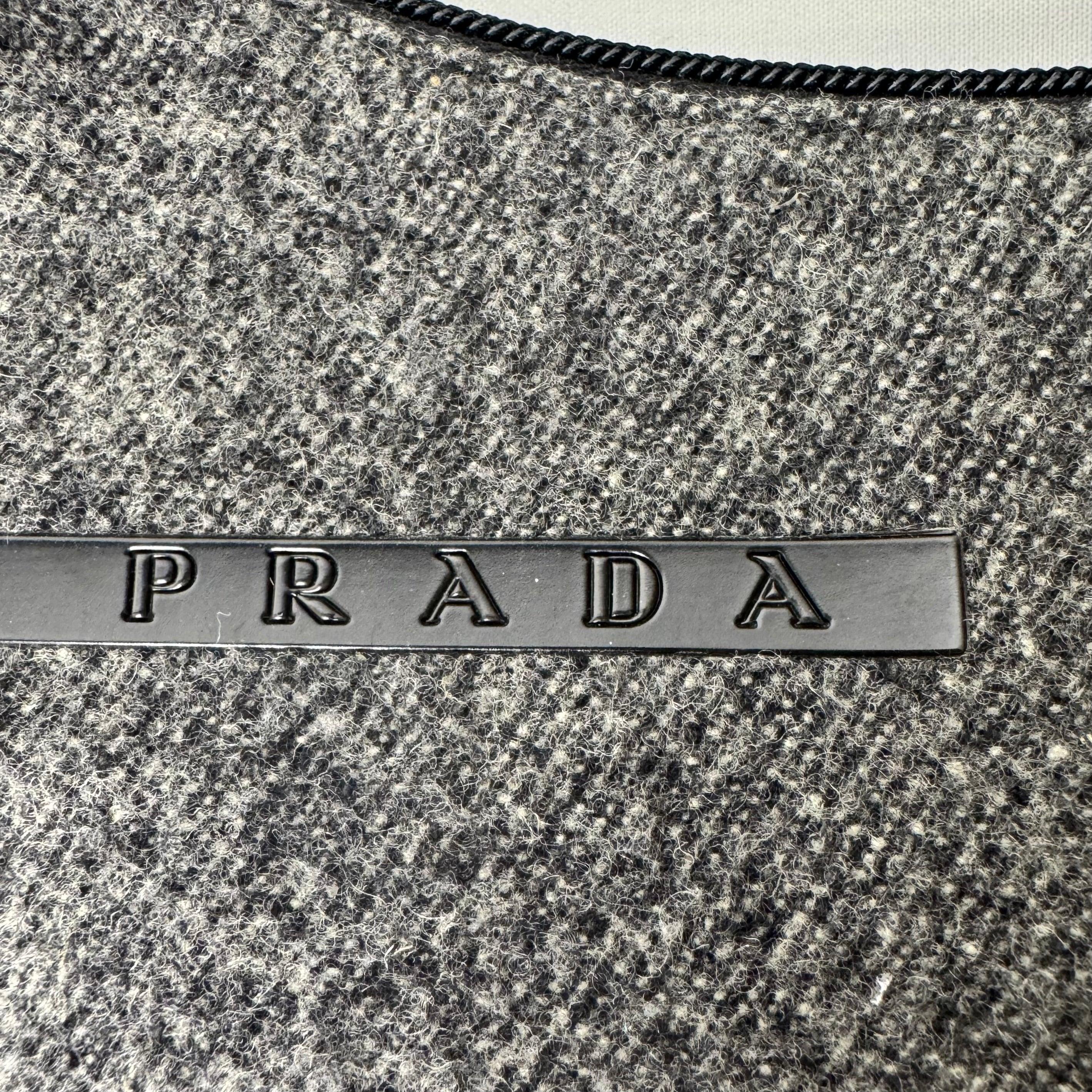 Prada SS Wool Canapa Sport Hobo Shoulder Bag – Grey