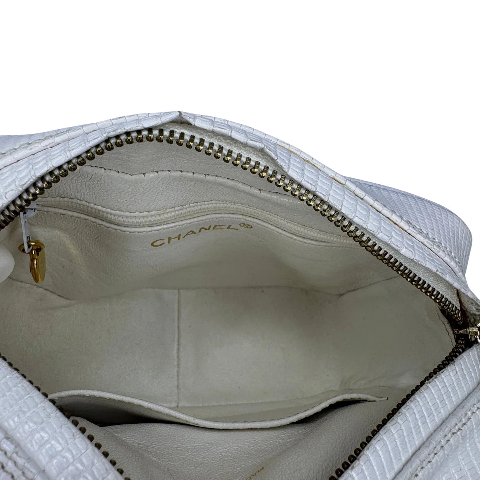 Chanel Vintage White Lizard Tassel Camera Crossbody Bag - Lost Designer