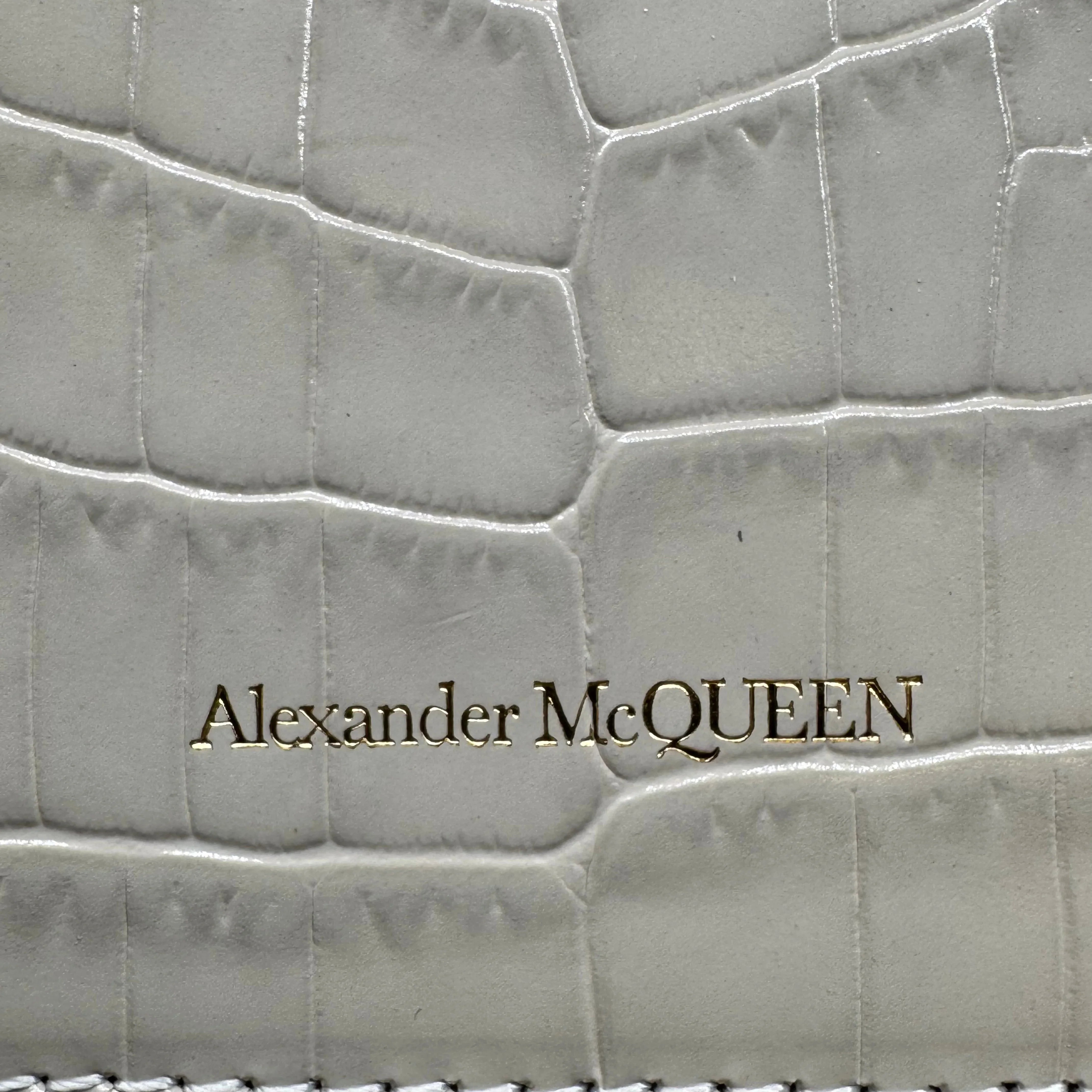 Alexander McQueen Skull Crossbody Bag Leather Grey White - Lost Designer