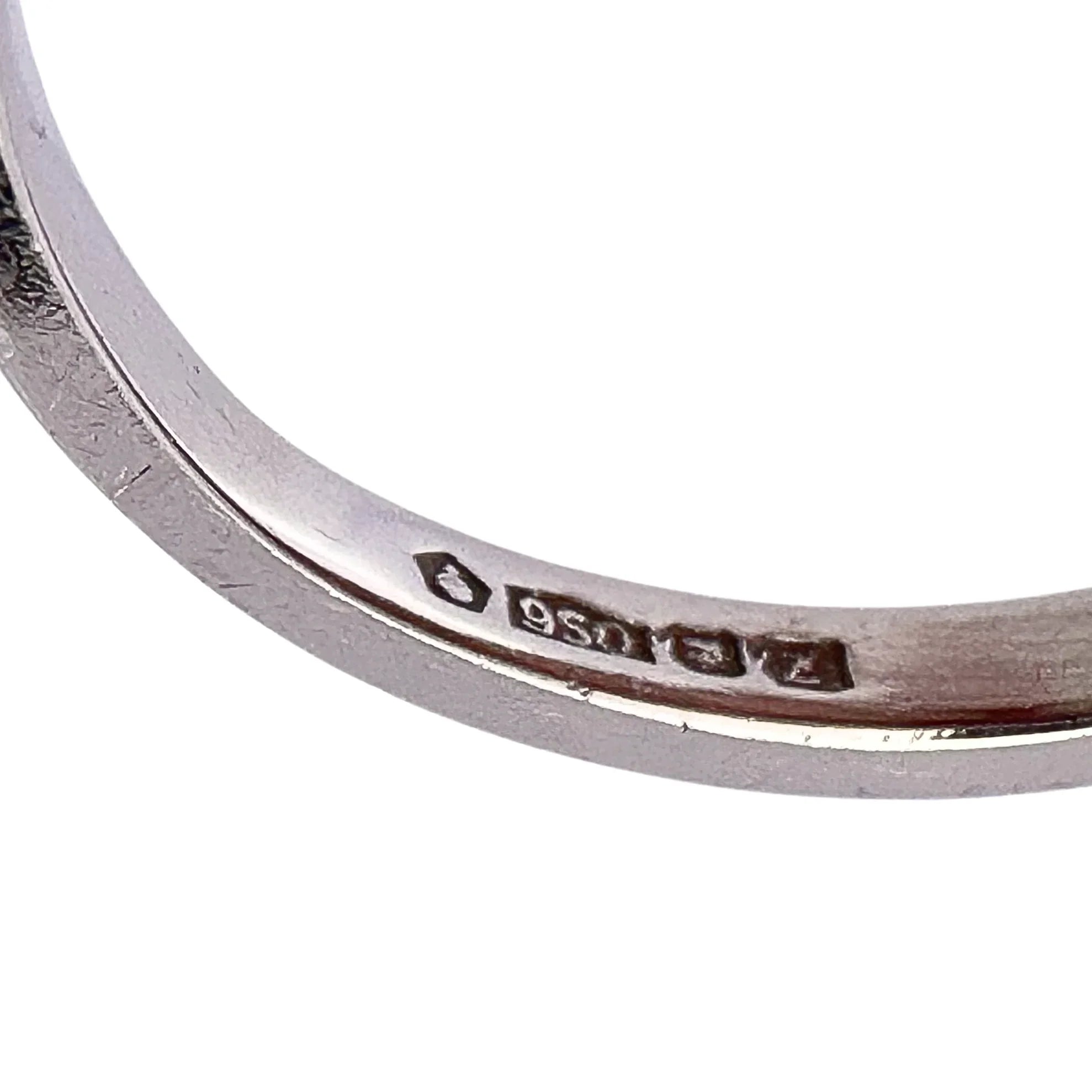 0.73ct Colour F-G Clarity VVS2-VVS1 Diamond emerald cut on platinum Ring O½ - Lost Designer