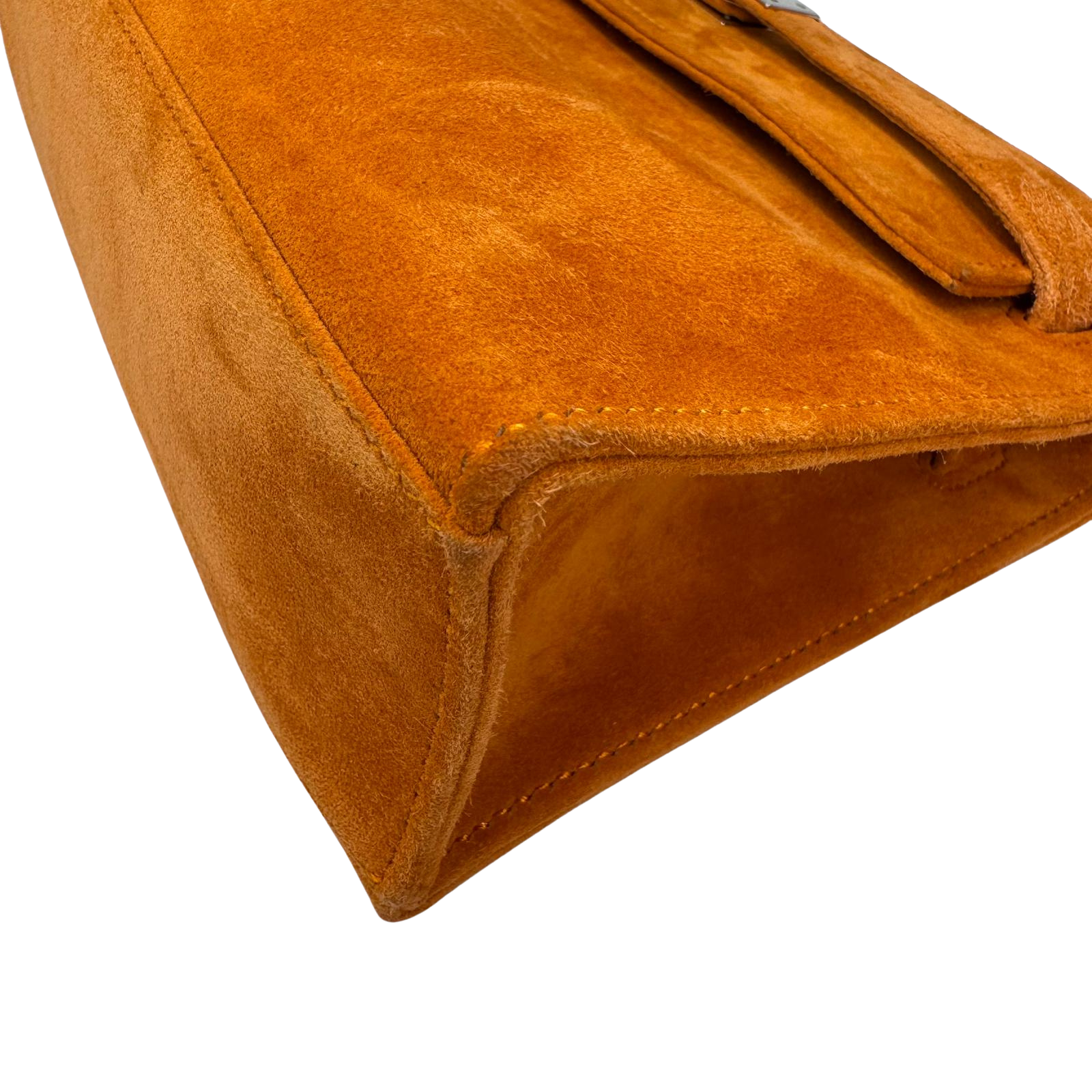 Hermès Kelly Pochette Orange H Veau Doblis Suede PWH ☐ I Stamp