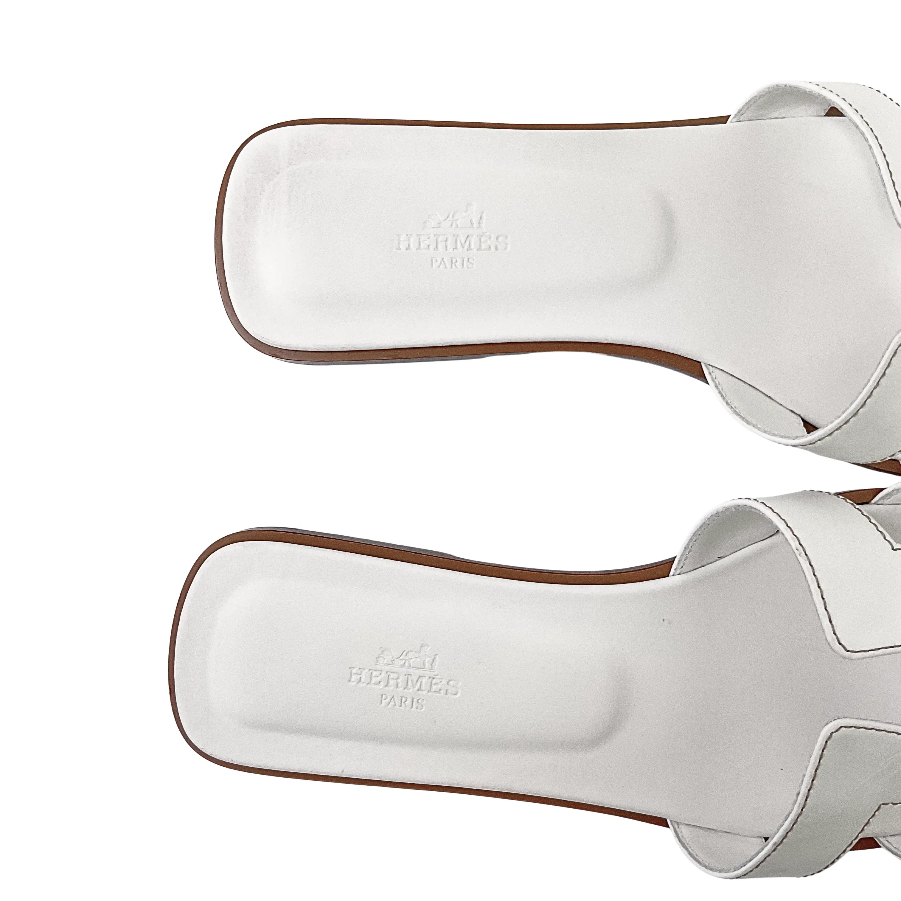 Hermes Oran Sandals White size 41 - Lost Designer