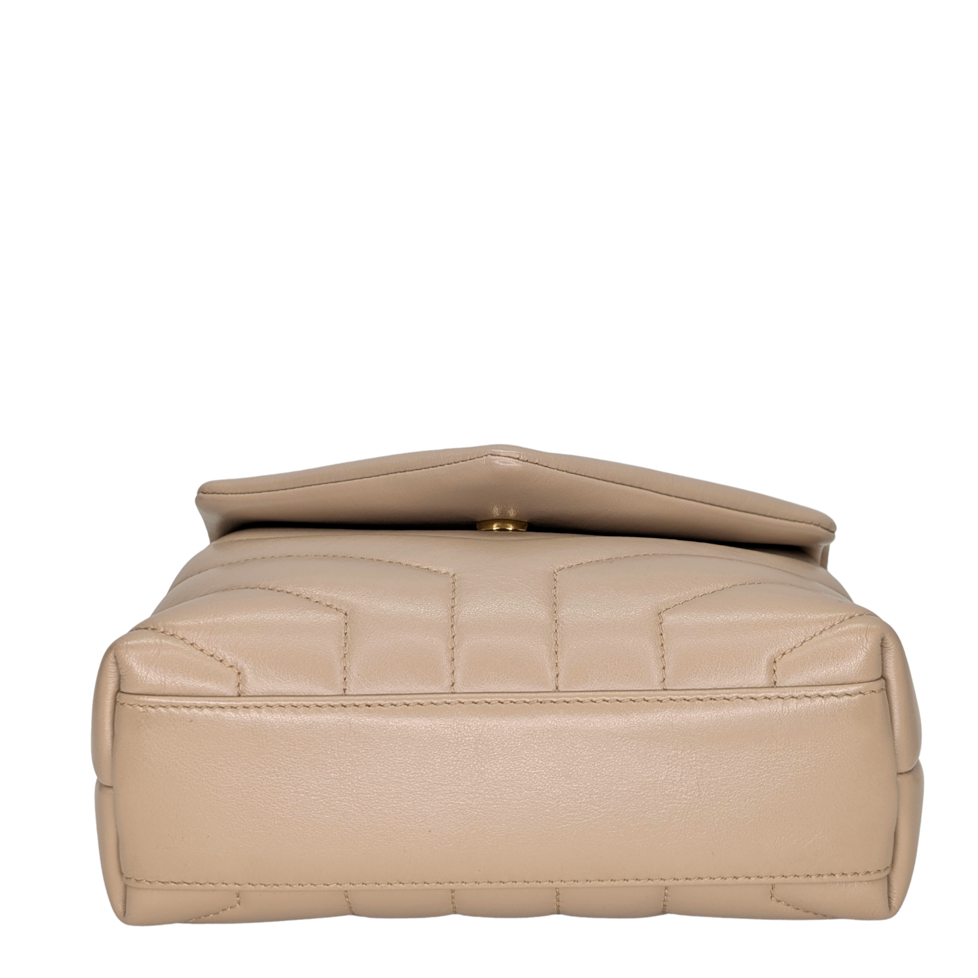Saint Laurent Mini Lou Lou Shoulder Bag Beige