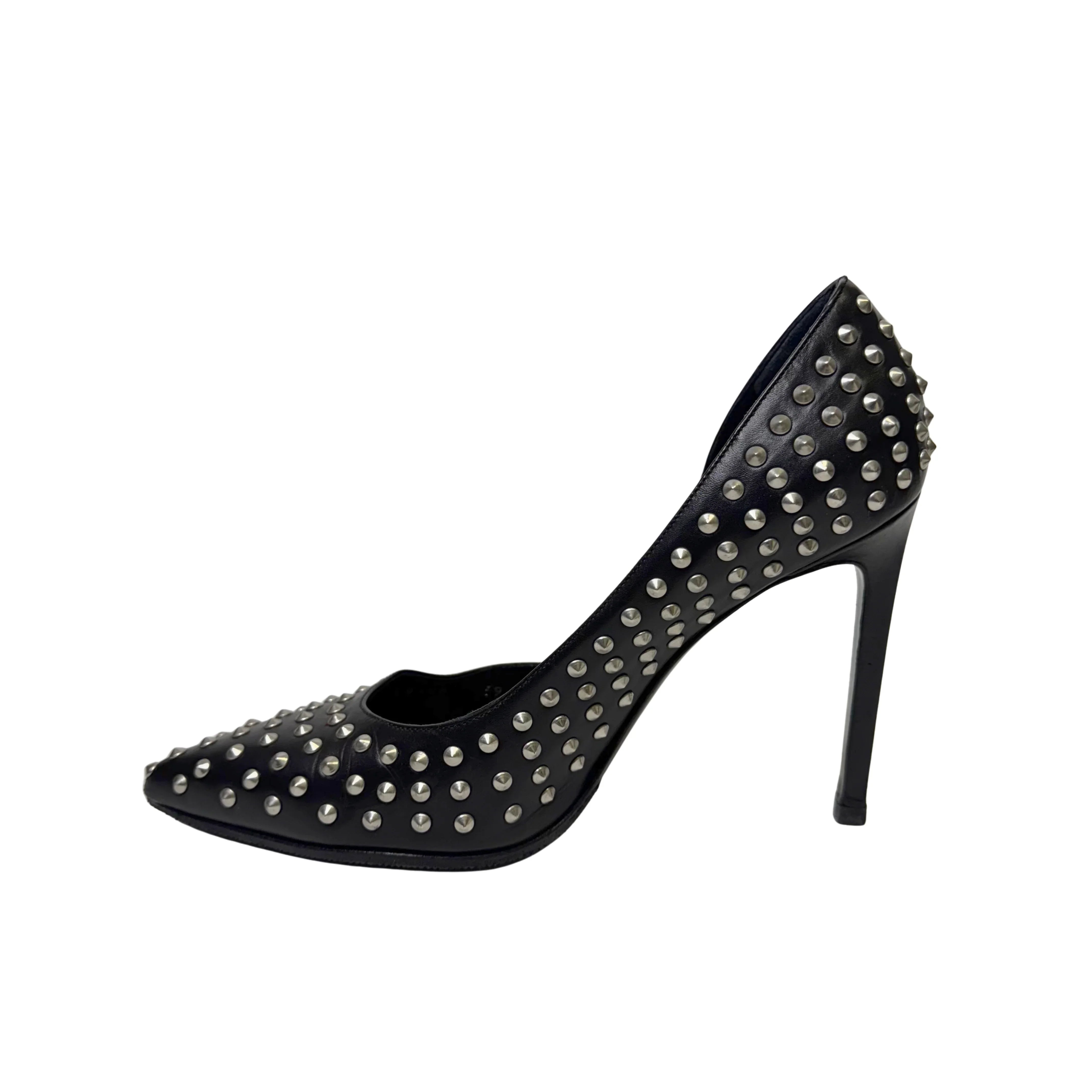 Yves Saint Laurent Leather Printed Rock stud D'Orsay Pumps